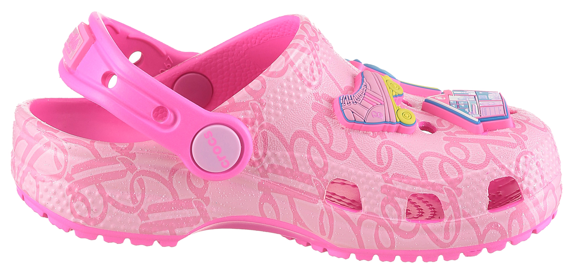 Crocs Clog »Mattel Pink Barbie Cls Clog K«  Barbie Clog, Hausschuh mit Herzchen