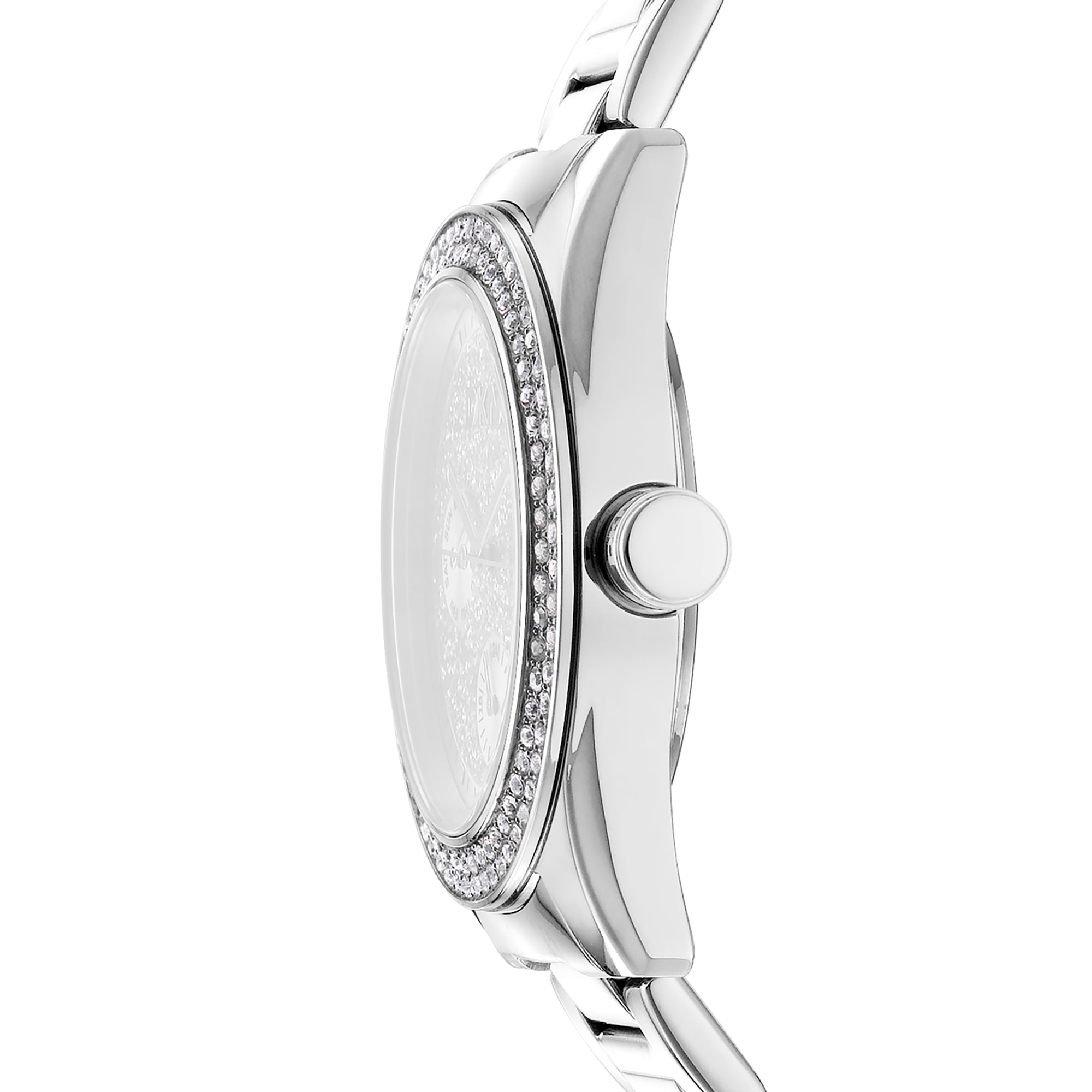 DKNY Quarzuhr »Chambers Multi Glitz« Armbanduhr, Damenuhr, Edelstahlarmband, analog, Tag