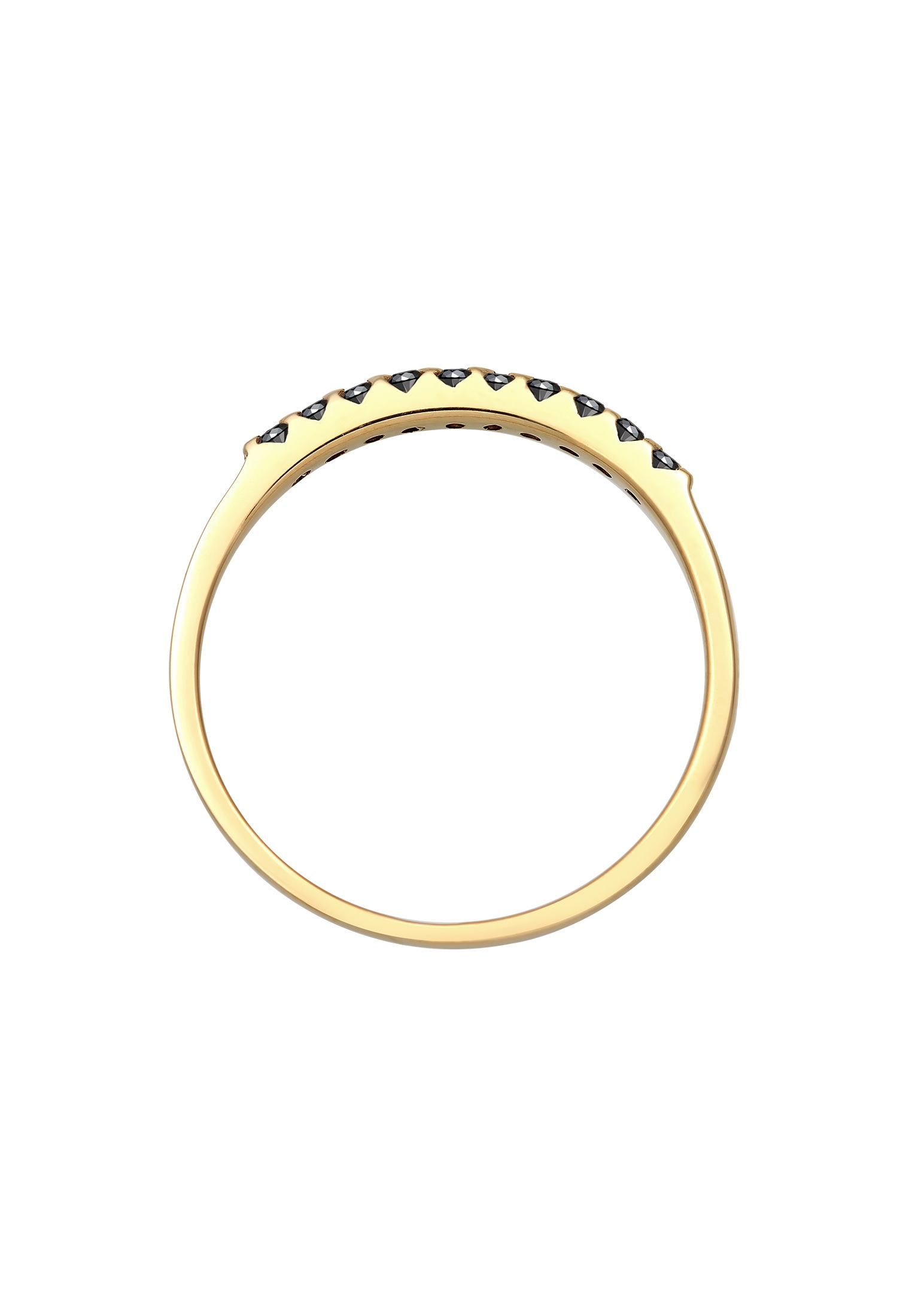 Elli DIAMONDS Diamantring »Ring Diamant Schwarz Brillantschliff (0.15 ct) 375 Gelbgold«