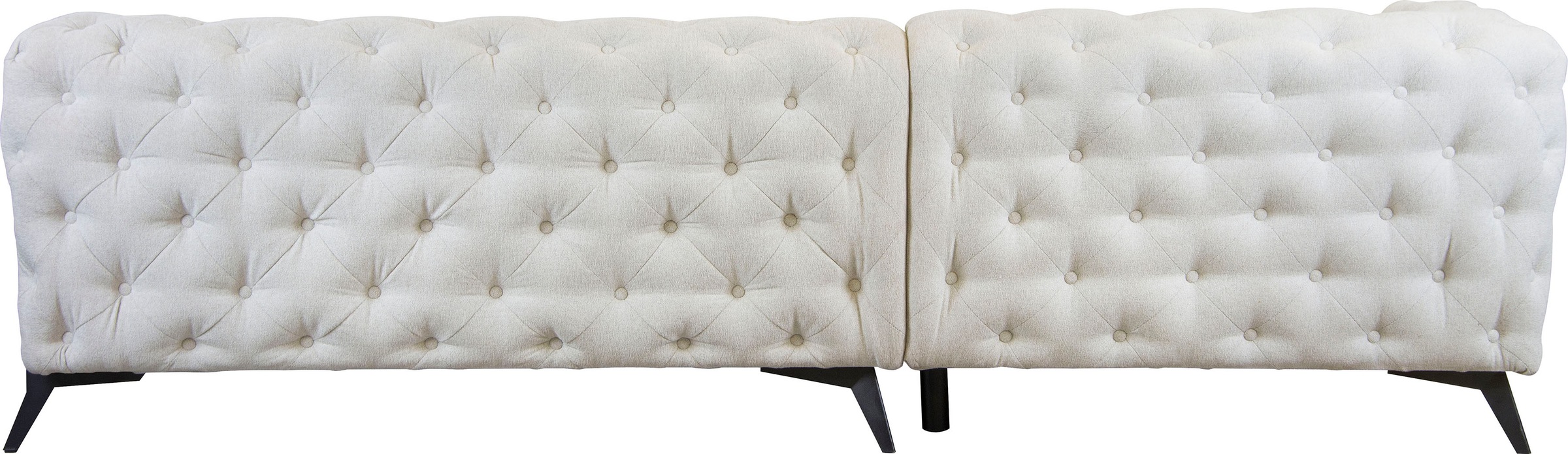 Leonique Chesterfield-Sofa »Amaury L-Form«, moderne Chersterfield-Optik, Breite 262 cm, Fußfarbe wählbar