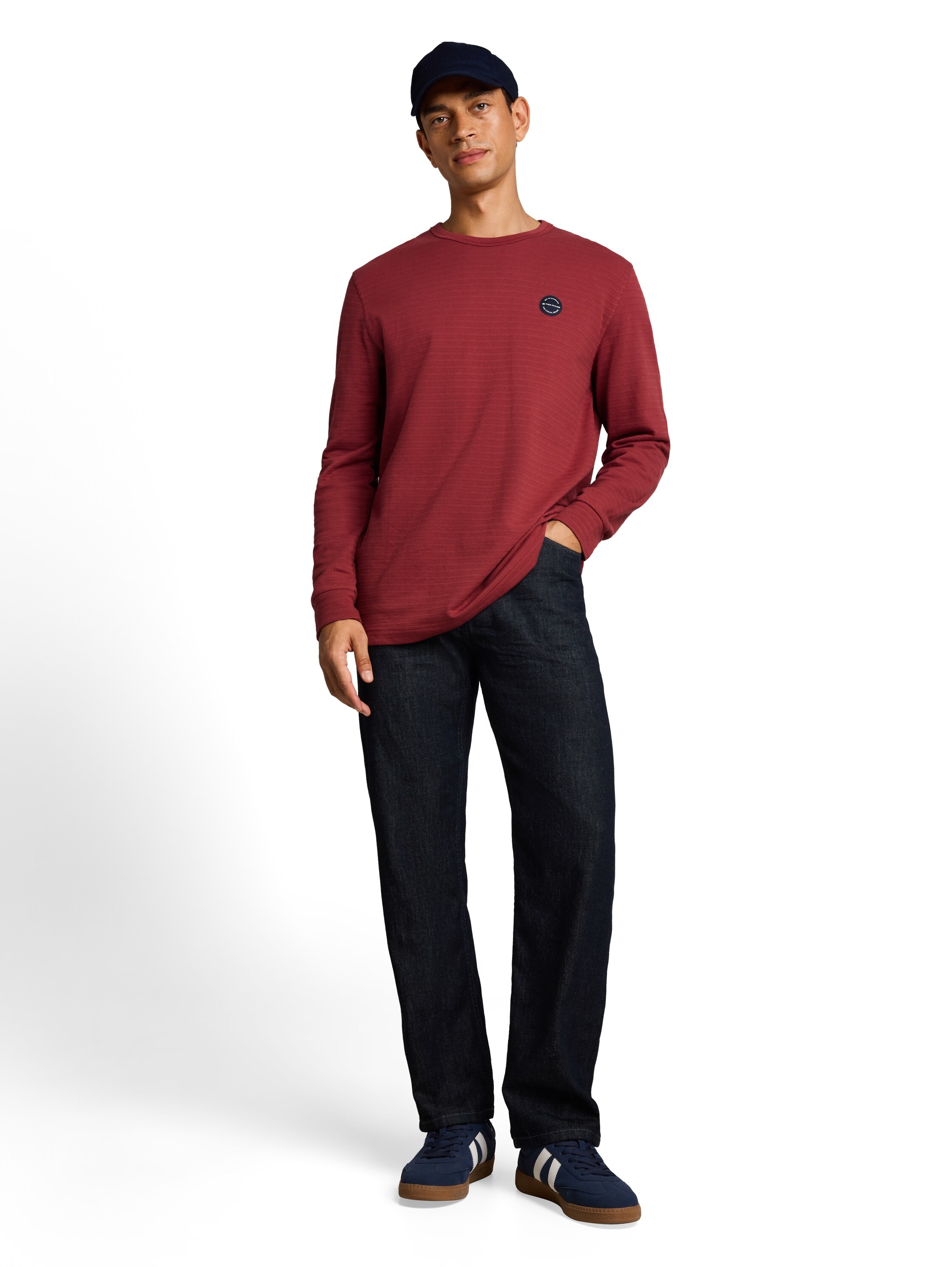 TOM TAILOR Langarmshirt Rundhals / mit feinen Streifen