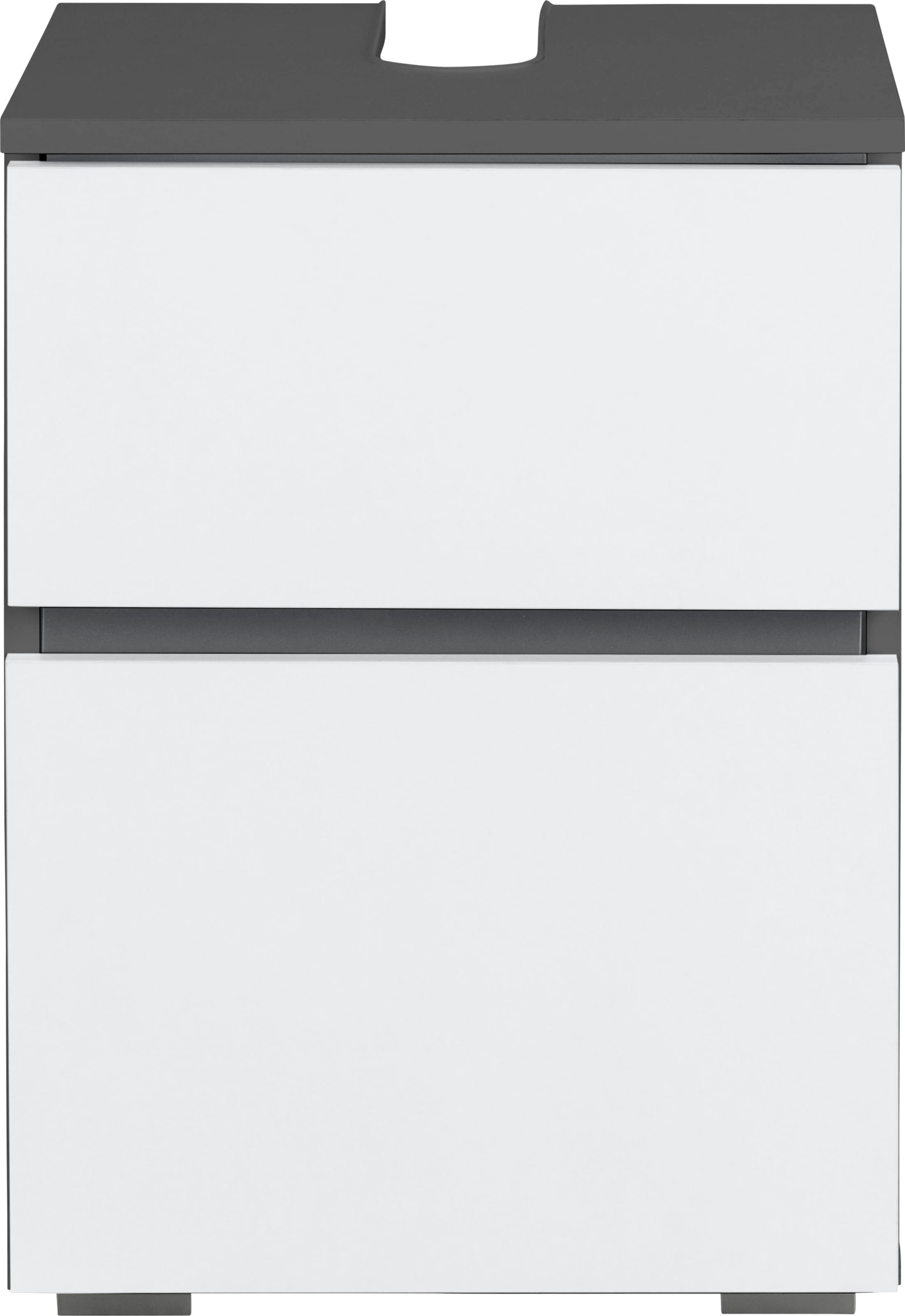 Home affaire Waschbeckenunterschrank »Wisla«, online | 55 kaufen Höhe Breite cm Tür Garantie mit XXL cm, 40 Jahren Siphonausschnitt, Push-to- open-Funktion, 3