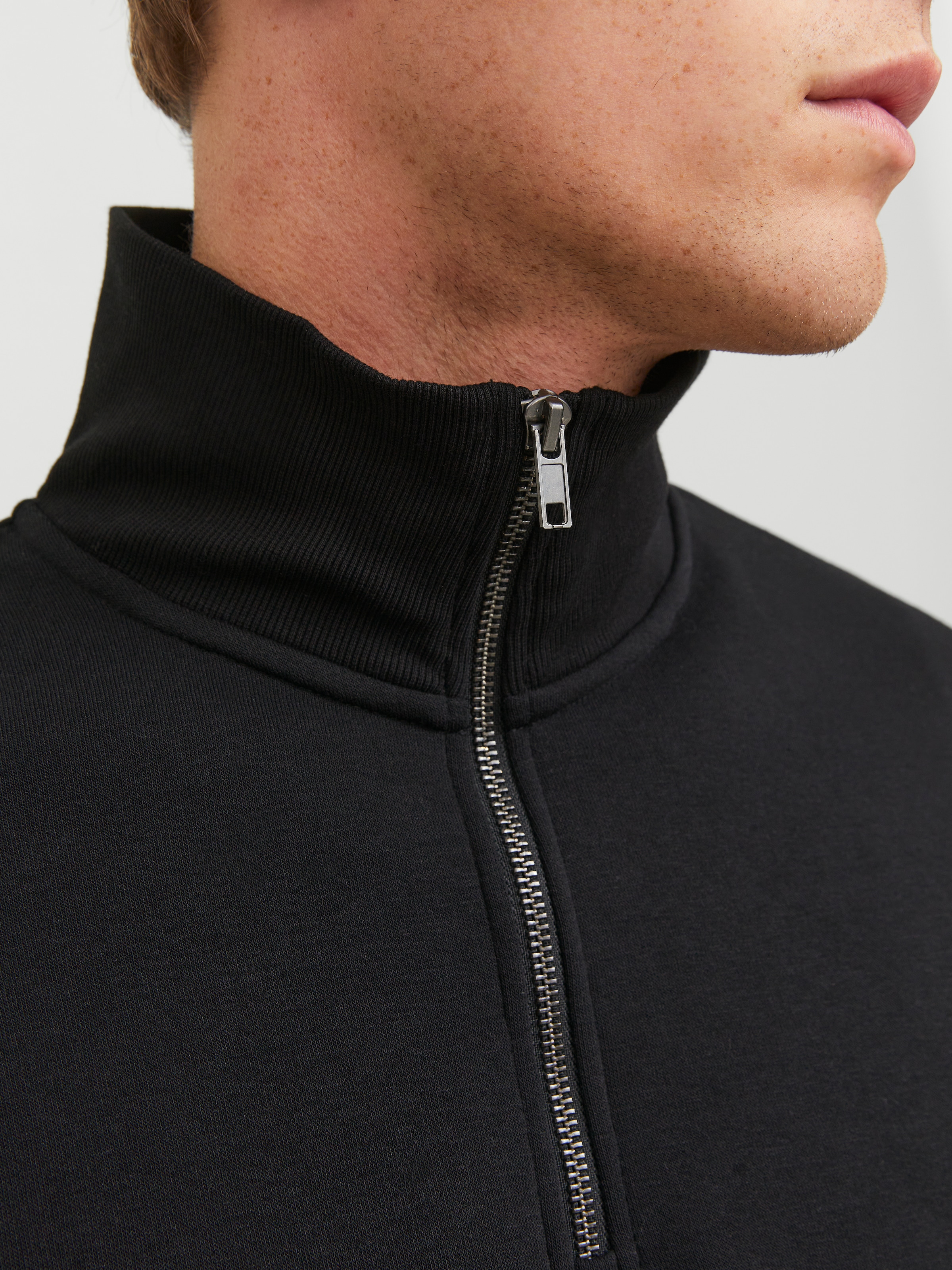 Jack & Jones Sweatshirt »JJEBRADLEY SWEAT HALF ZIP NOOS«, Materialmix, relaxed fit

