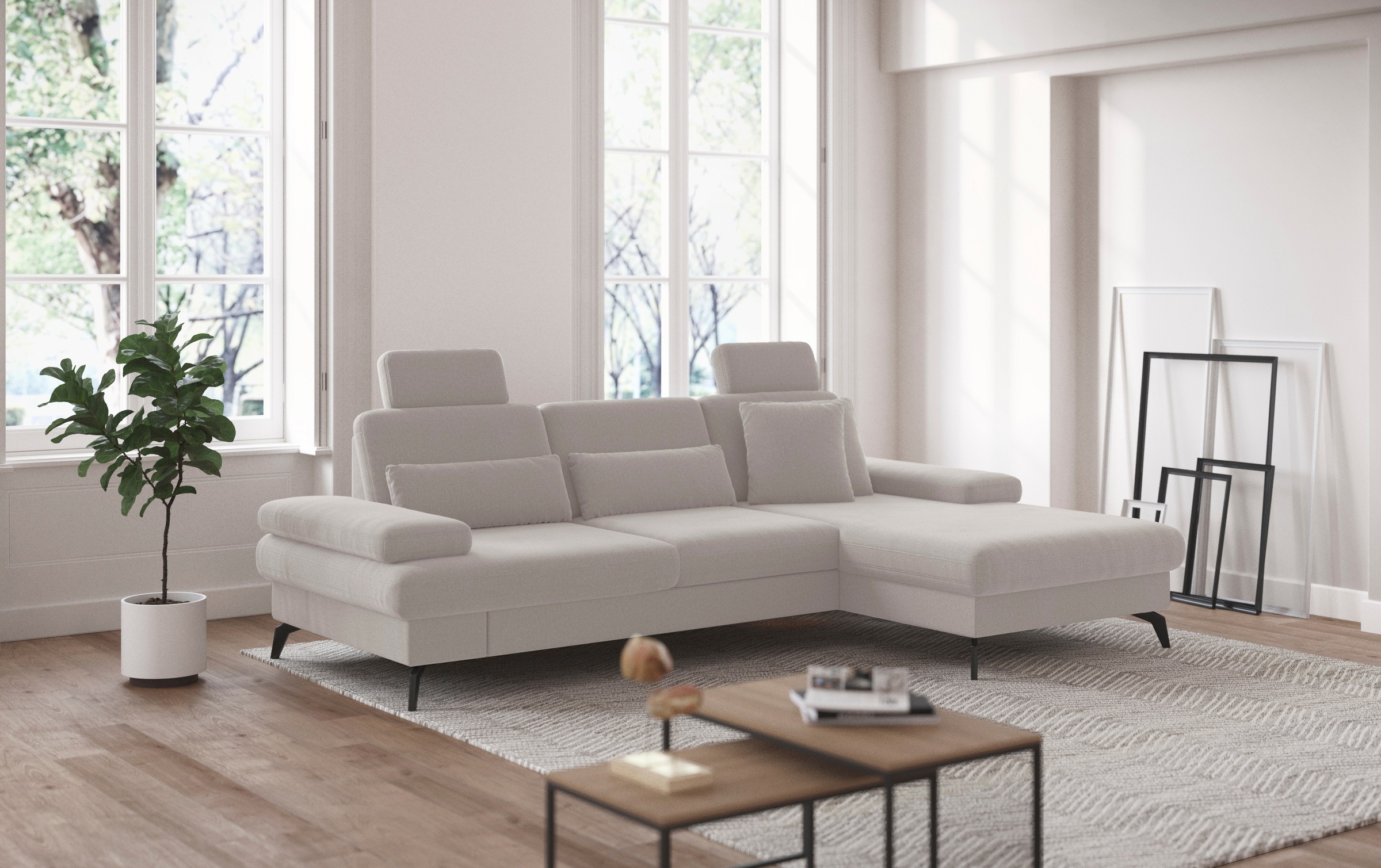 sit&more Ecksofa »Morris L-Form, inkl. Sitztiefenverstellung«, wahlweise mit Armteilverstellung, Bettfunktion & Bettkasten
