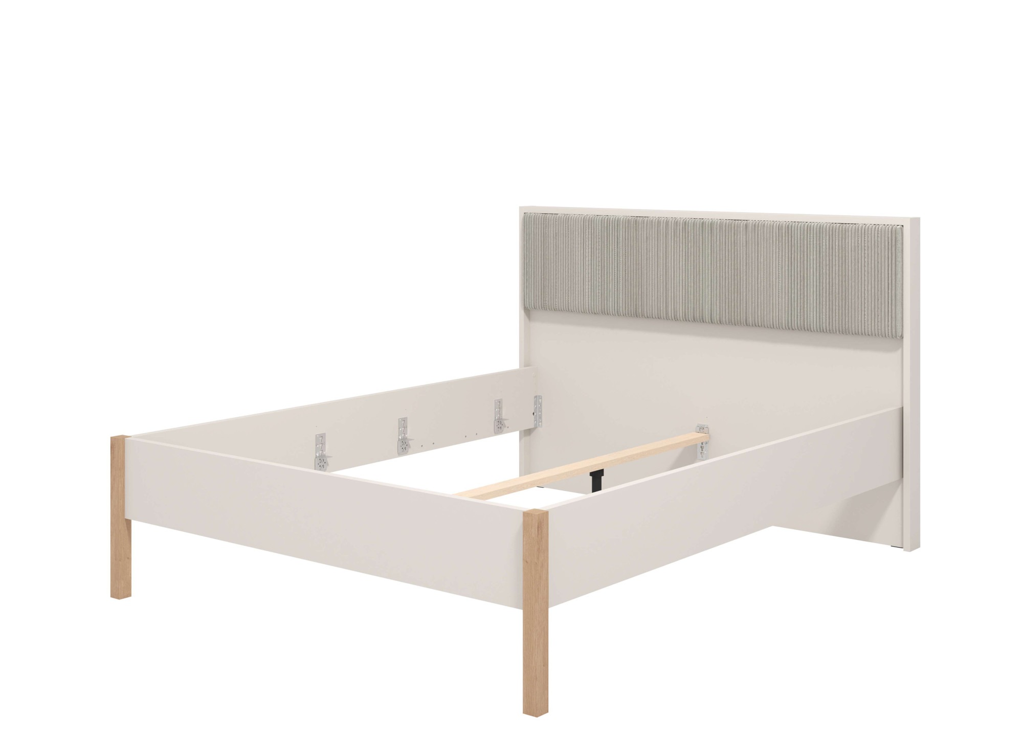 Home affaire Bett »Belfort Bett, mit gepolstertem Kopfteil, bezogen mit weichem Cordstoff«, 160 oder 180x200cm, FSC®-zertifiziert, Trendfarbe cashmere