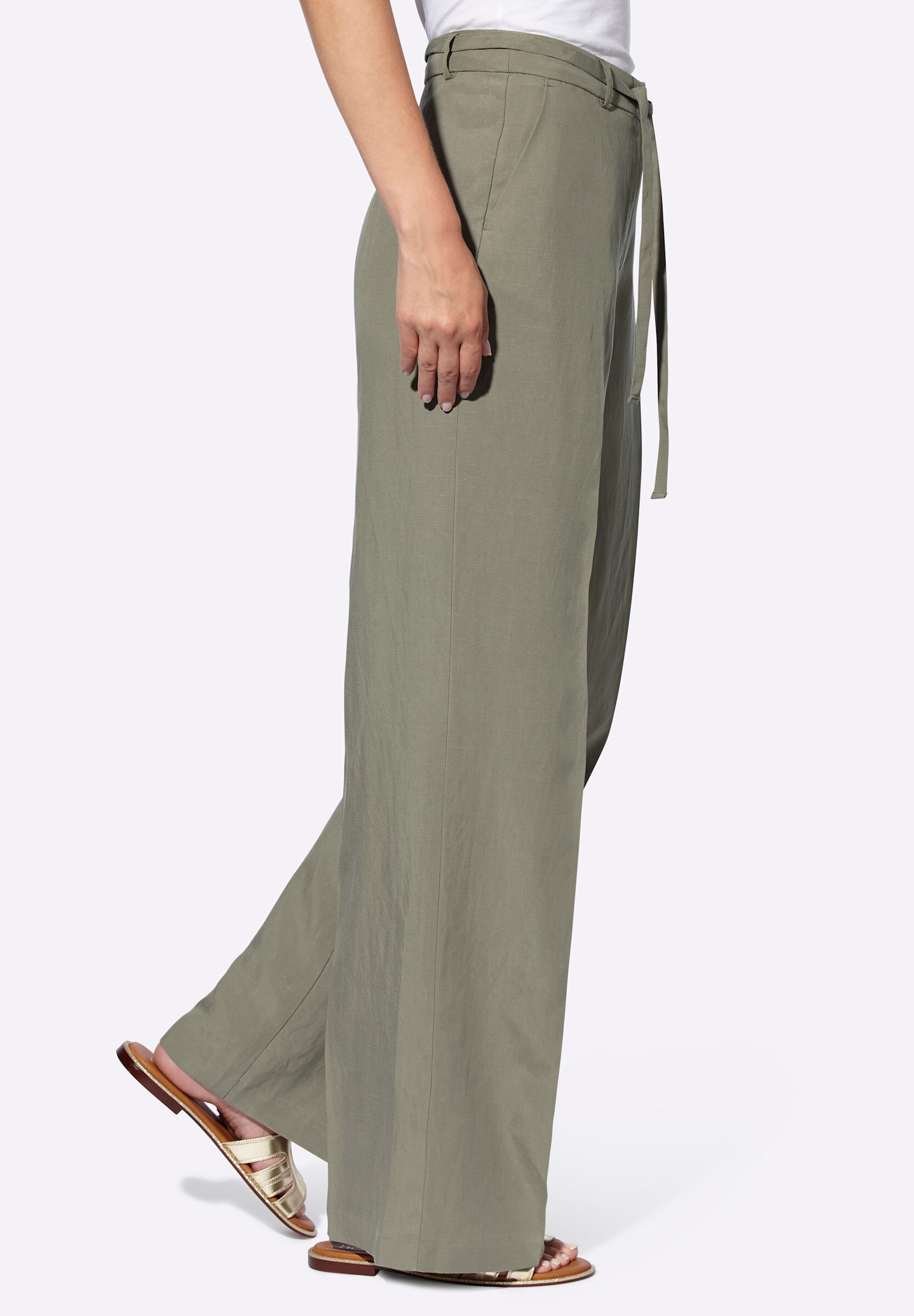 heine Palazzohose »Hose Leinenhose im Marlene-Stil«