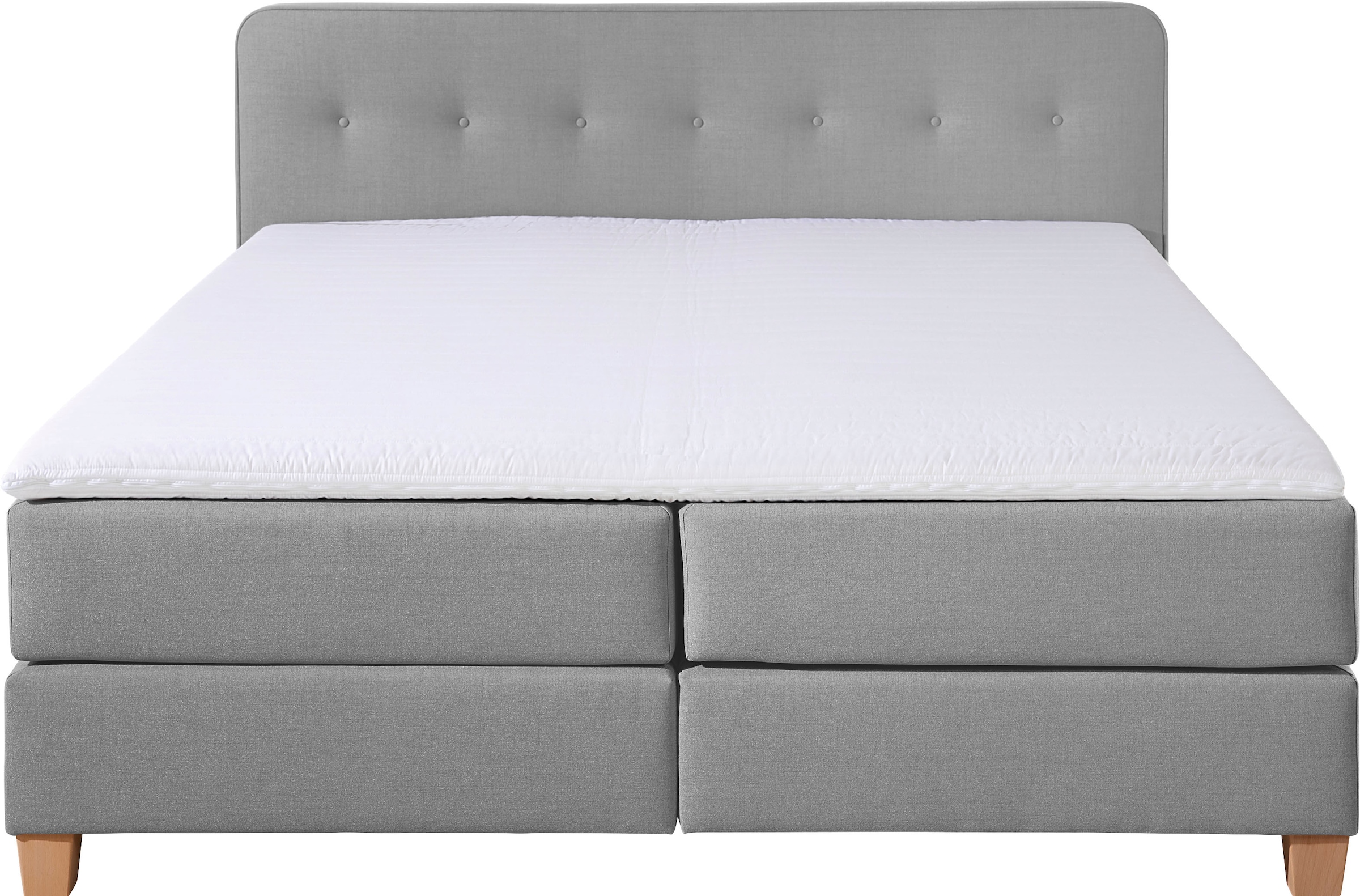 Home affaire Boxspringbett »Fargo«, inkl. Topper, in 3 Matratzenarten, in Samt- oder Strukturstoff
