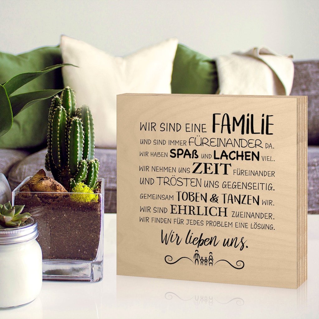 Artland Holzbild »Familie I«, Sprüche & Texte, (1 St.)