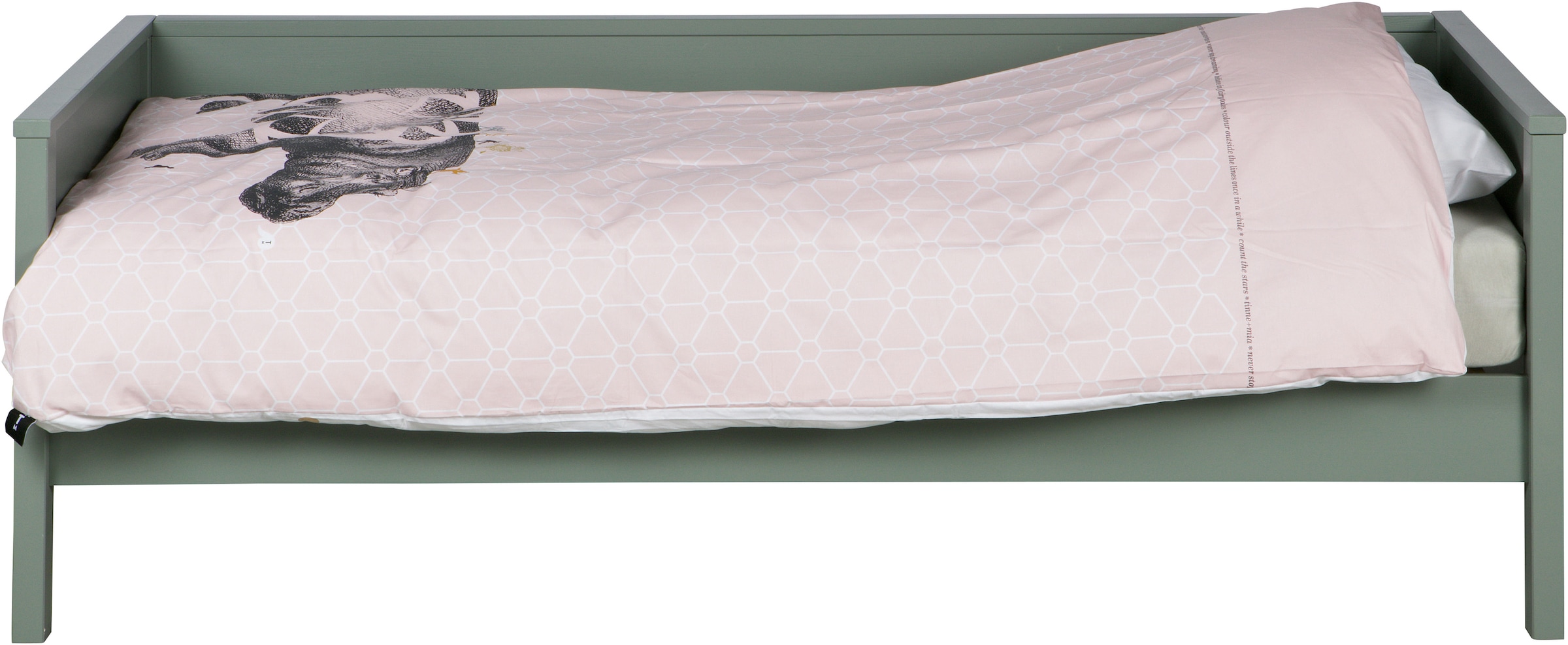 WOOOD Bettgestell »Nikki FSC®-Kiefernholz gebürstet, H 73 x B 208 x D 100 cm« Matratzenmaß 90x200 cm, Schublade optional, mit akzentuierter Maserung