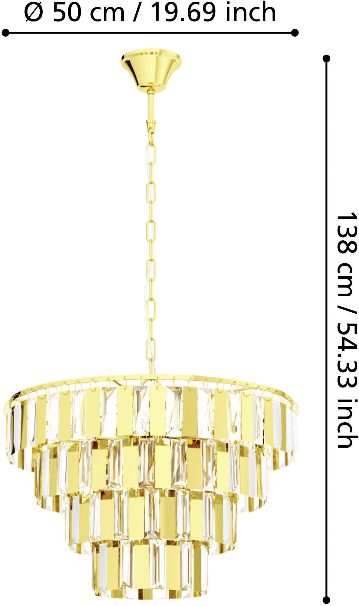 EGLO Hängeleuchte »ERSEKA Pendellampe - Stahl - E14 - 7X40W - IP20« E14 1 Stk. Hängelampe, Deckenlampe, Wohnzimmer, Esszimmer, H145 x Ø48,5 cm