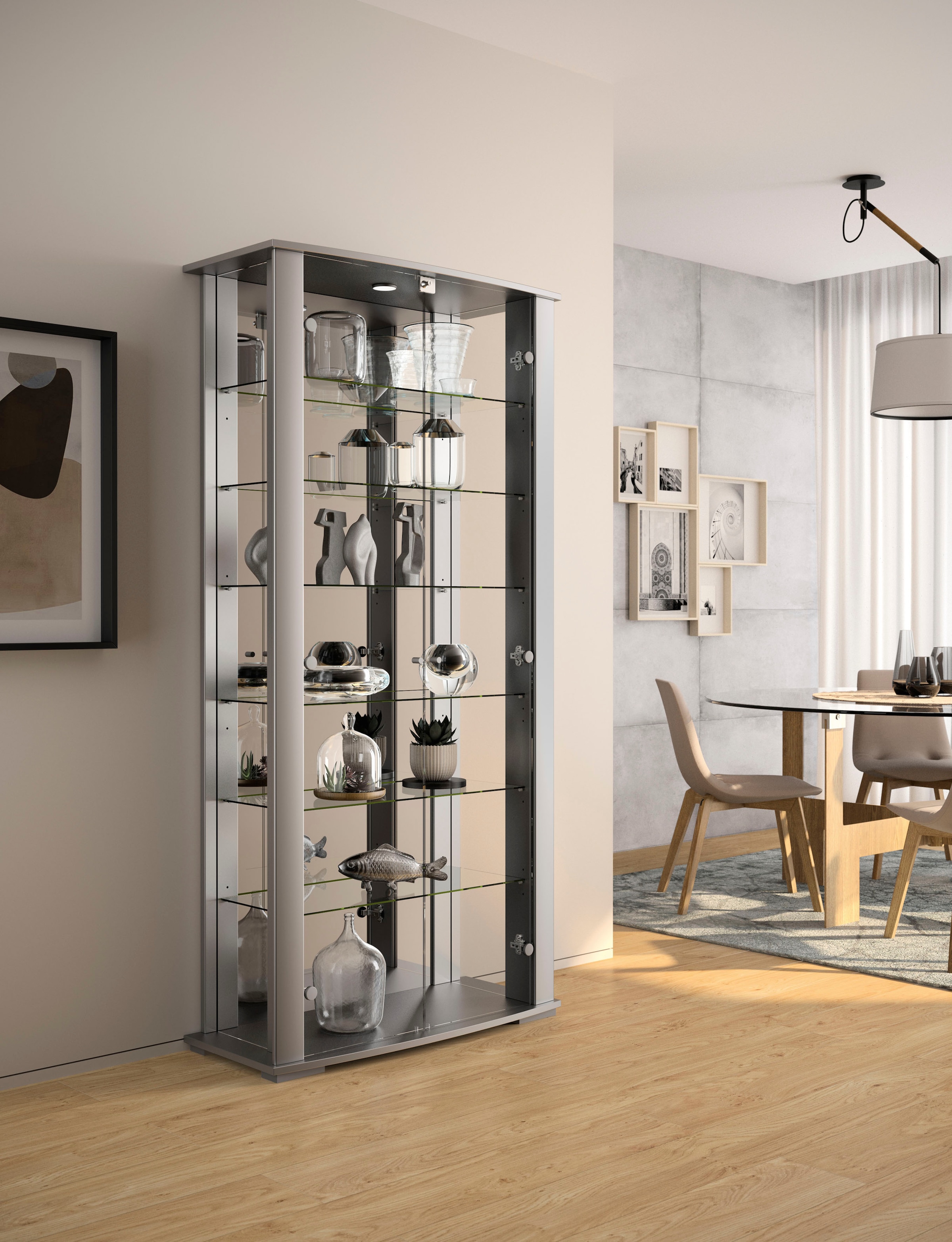 fif möbel Vitrine »STELLA« Standvitrine/Glasvitrine 2x Glastür,perfekt für Sammler,Sammlervitrine
