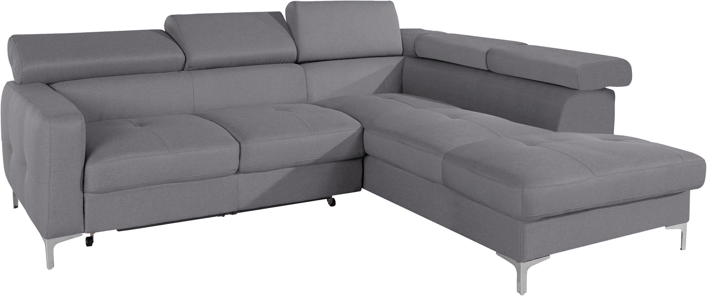 COTTA Polstergarnitur »Sammy L-Form«, (Set), Set bestehend aus: Ecksofa mit Kopfteilverstellung & Hocker