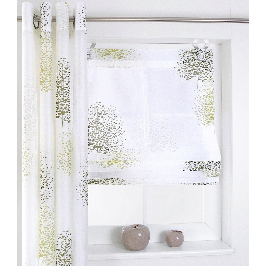 Kutti Vorhang »Belinda«, (1 St.), Gardine, halbtransparent, Ausbrenner, bedruckt, Viskose-Polyester