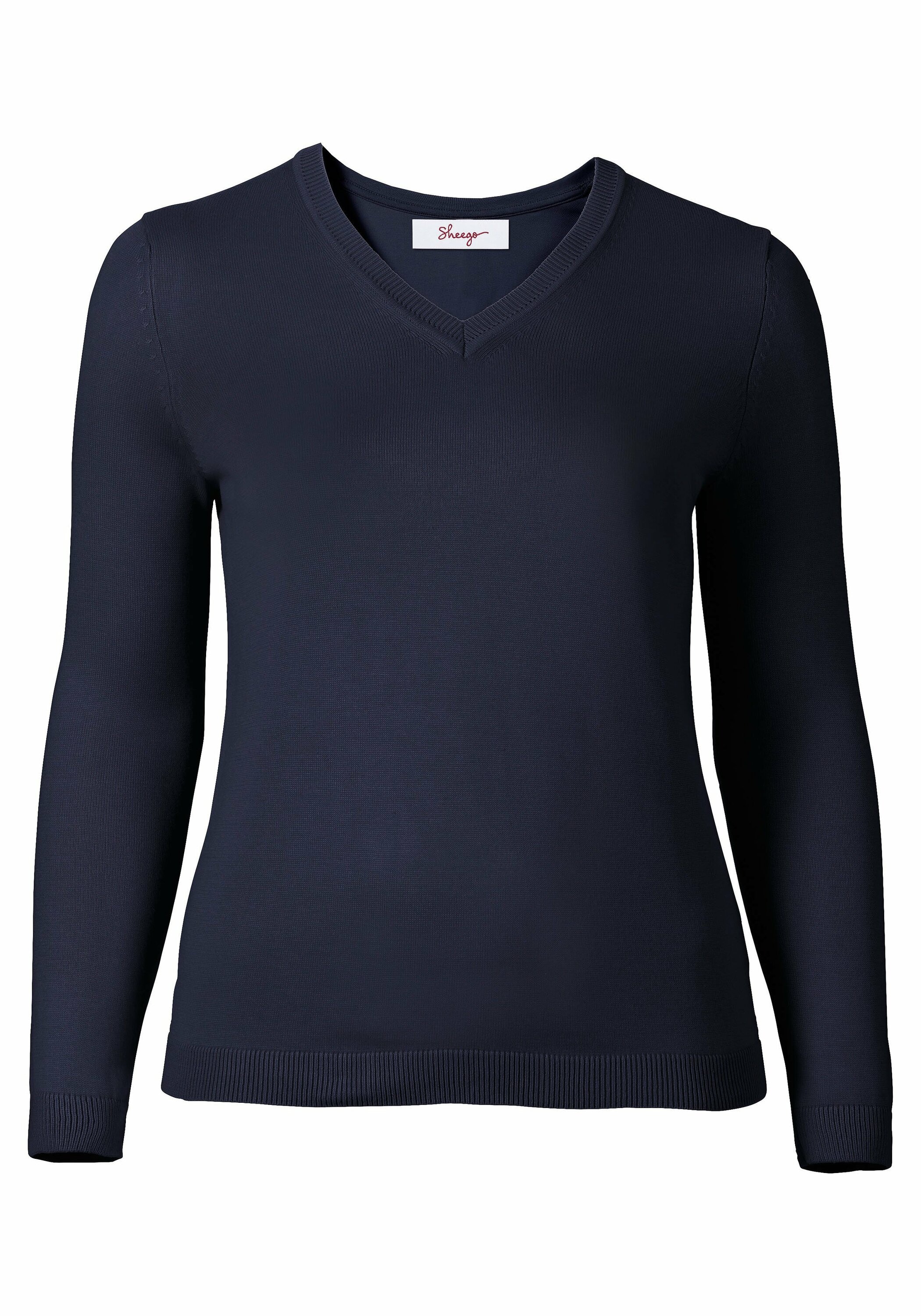 Sheego V-Ausschnitt-Pullover »Pullover aus Feinstrick«, aus Feinstrick