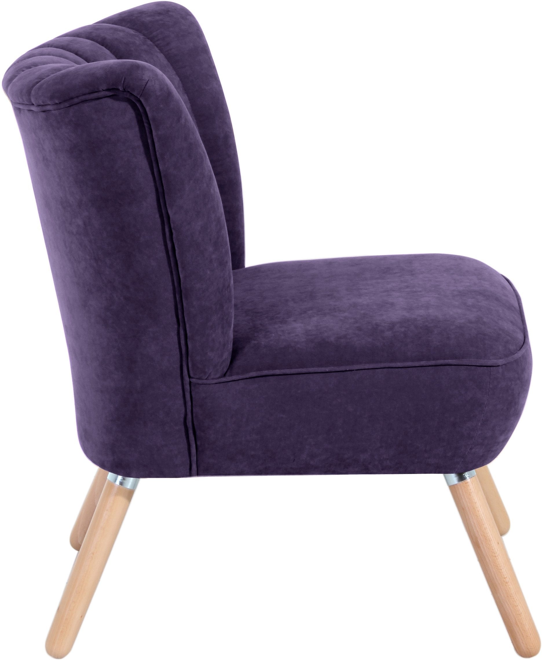 Max Winzer® Sessel »Aspen, Loungesessel, Solitärsessel, bequem,«, tolle Rückenlehnenverarbeitung im Retrostil, hoher Fuß