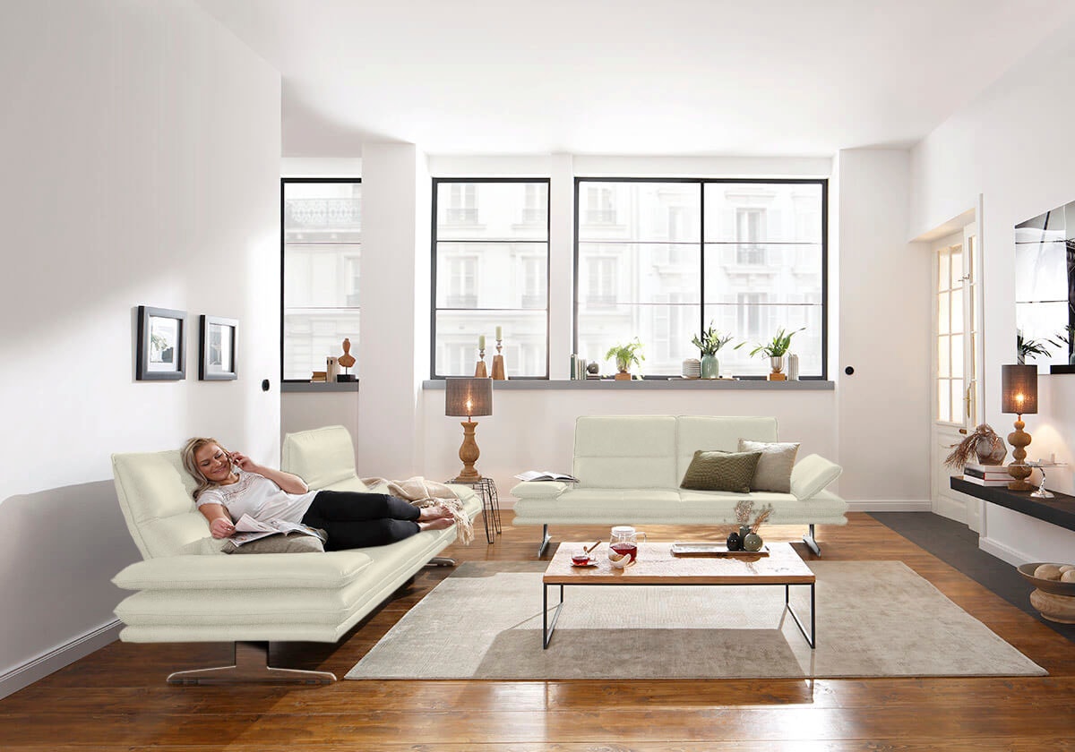 W.SCHILLIG 2,5-Sitzer »broadway Designsofa mit hohem Sitzkomfort« Sitztiefenverstellung, Kopfteil- & Seitenteilverstellung, Breite 236cm