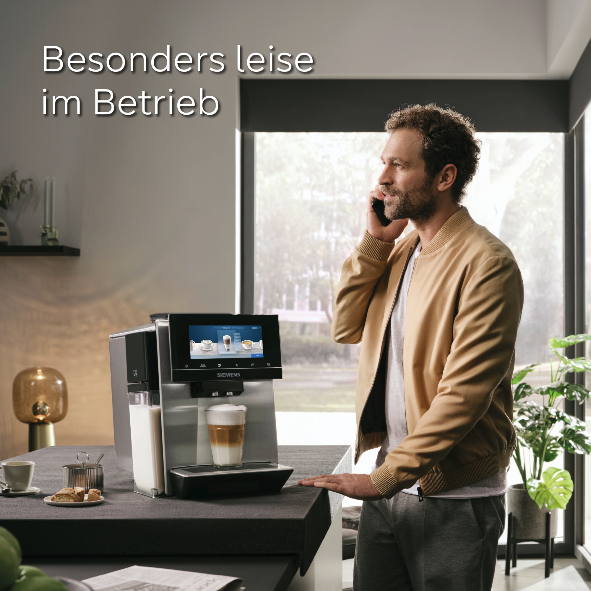 SIEMENS Kaffeevollautomat »EQ900 plus TQ903DZ3, auto. Reinigen/Entkalken, Cold Brew, Barista-Mode« ETM Testnote "sehr gut", Geräuschreduzierung, edelstahl