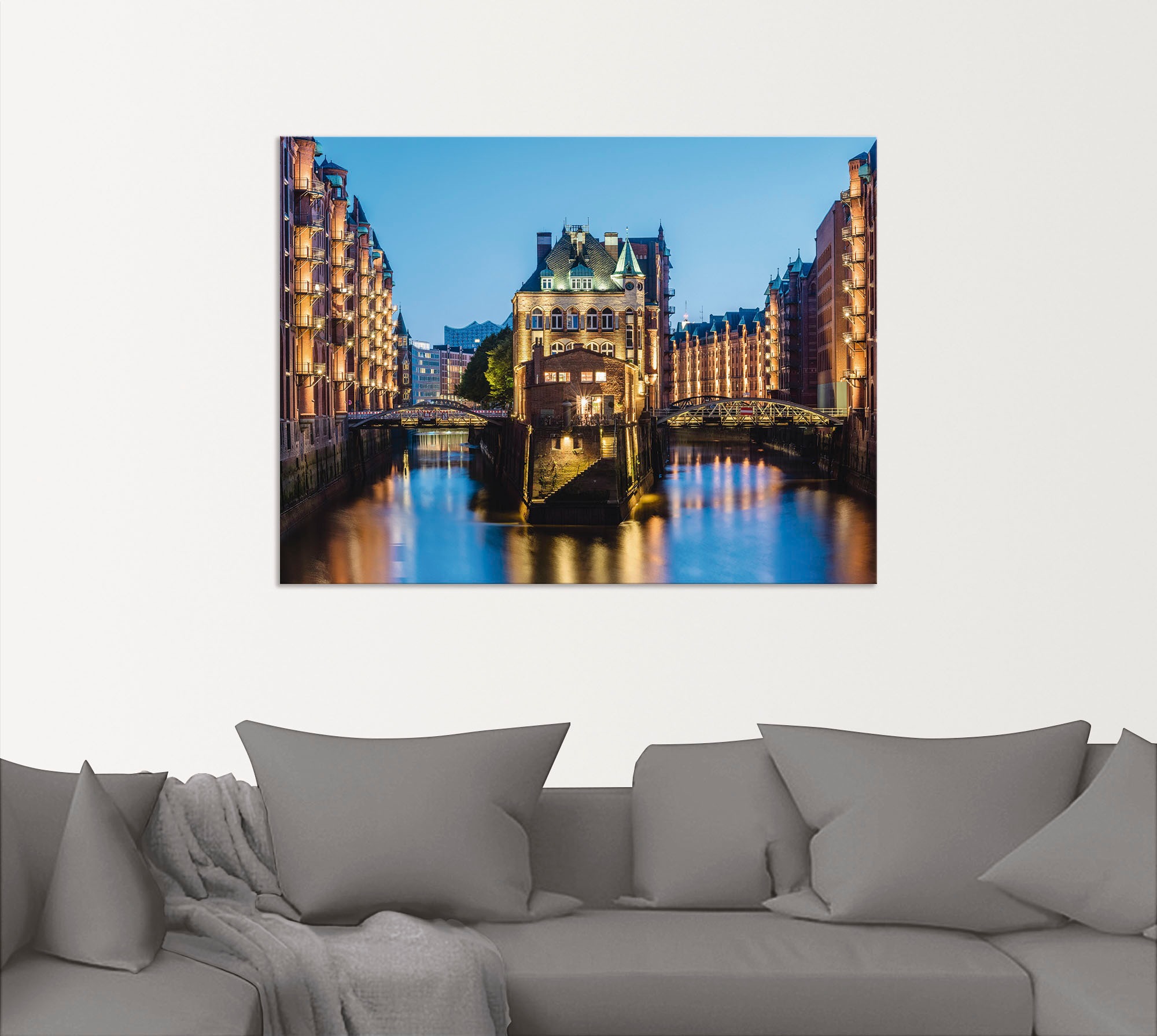 Artland Wandbild »Hamburg Wasserschloss in Speicherstadt 2«, Gebäude, (1 St.), als Alubild, Outdoorbild, Poster in verschied. Größen