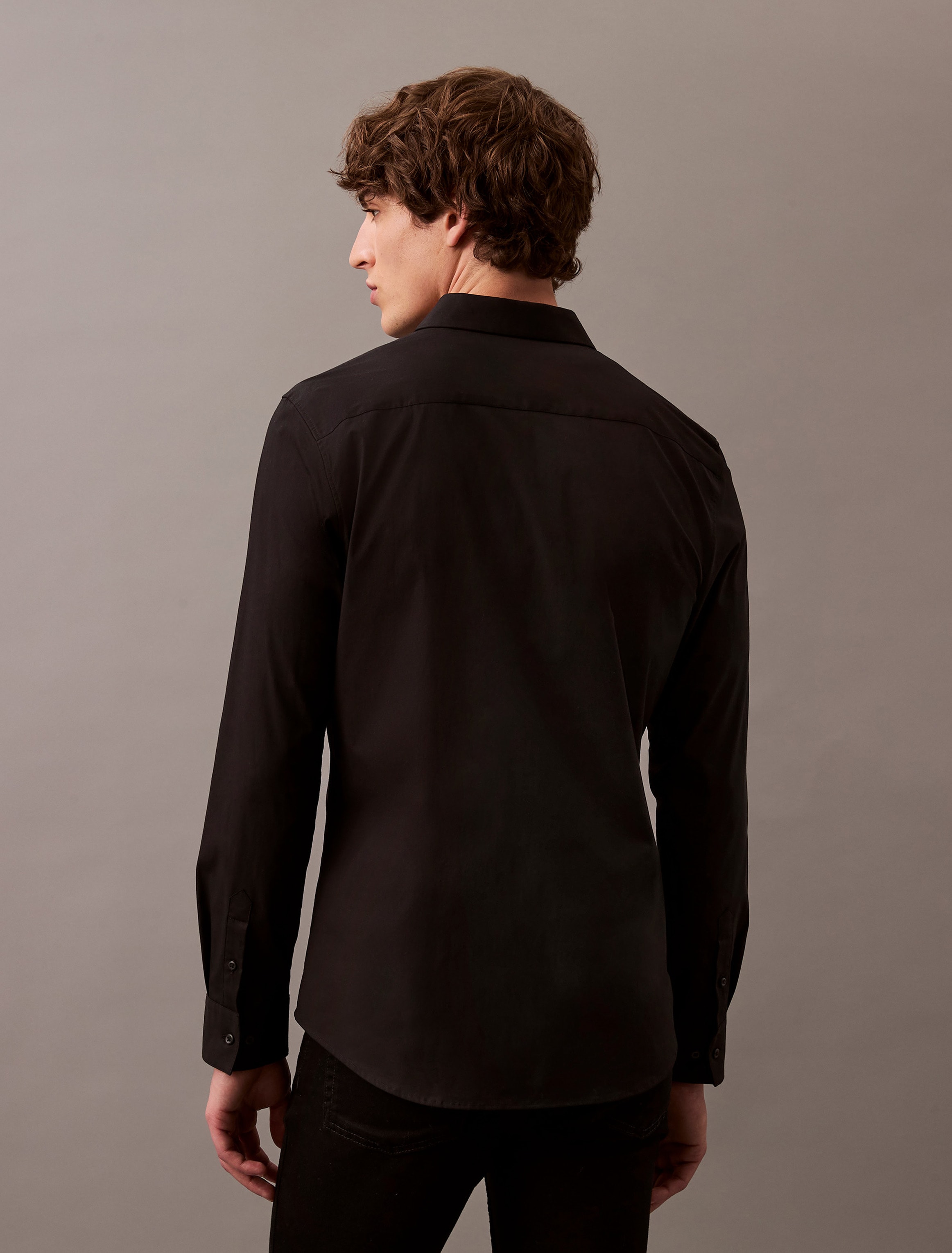 Calvin Klein Langarmhemd »LS SOLID STRETCH SLIM SHIRT«, in Unifarbe