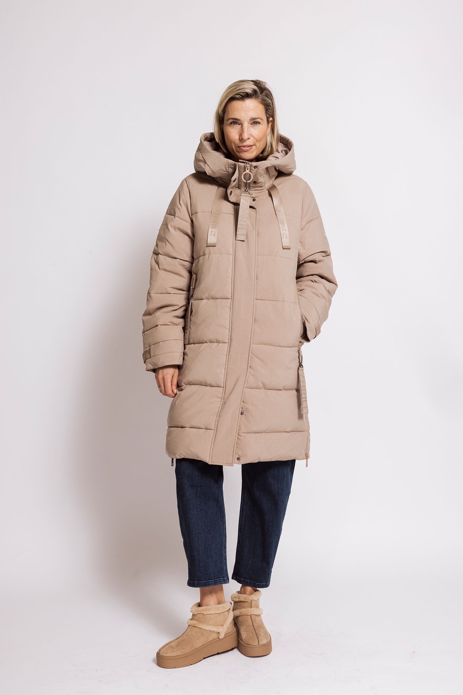 Zhrill Steppmantel »JEN« Winter-Mantel mit Kapuze und aus Lyocell und Polyamid, Casual Passform
