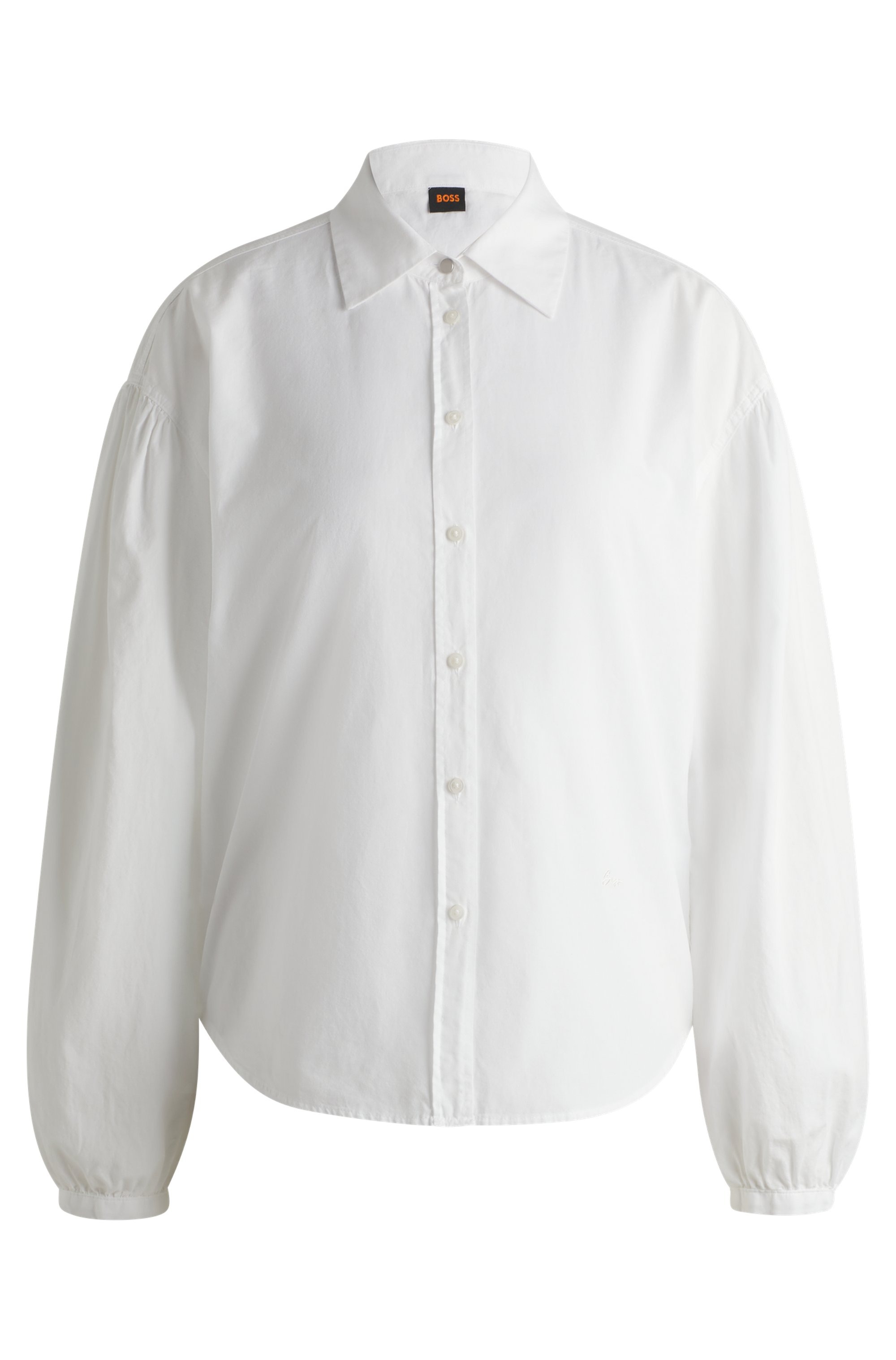 BOSS ORANGE Klassische Bluse »Barby Premium Damenmode«, mit BOSS Logo auf der Brust