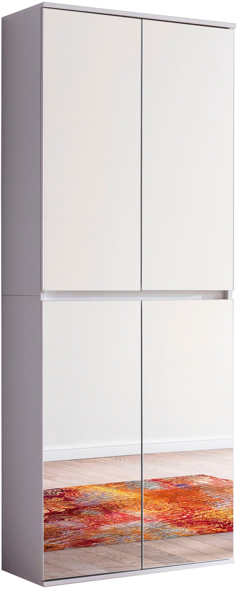 INOSIGN Garderoben-Set »Malcesine«, (3 St.), 3 Mehrzweckschränke mit Spiegelglasfronten - (B/T/H) 222/34/191 cm