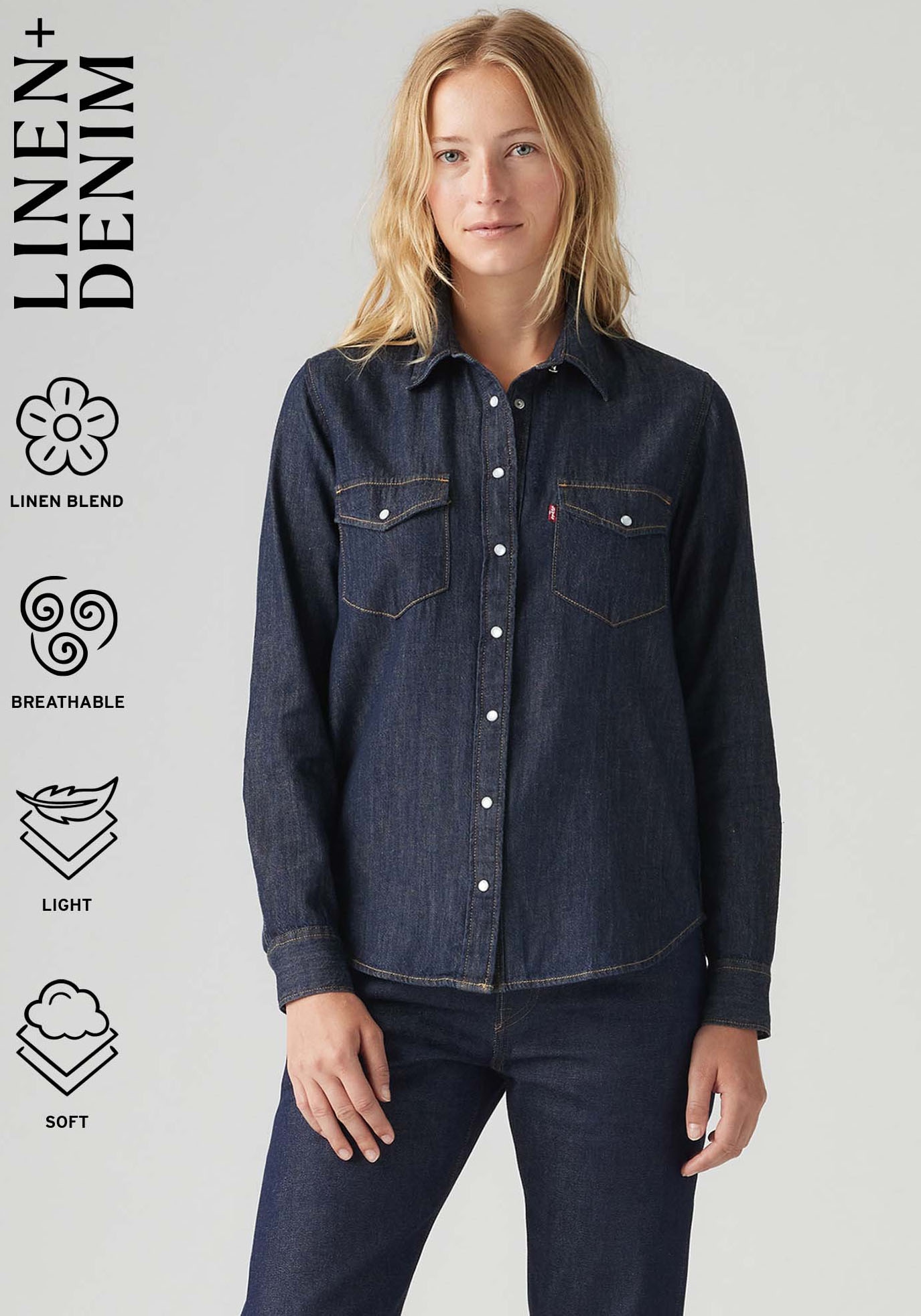 Levi's® Jeansbluse »ESSENTIAL WESTERN«, mit Brusttaschen mit Druckknöpfen