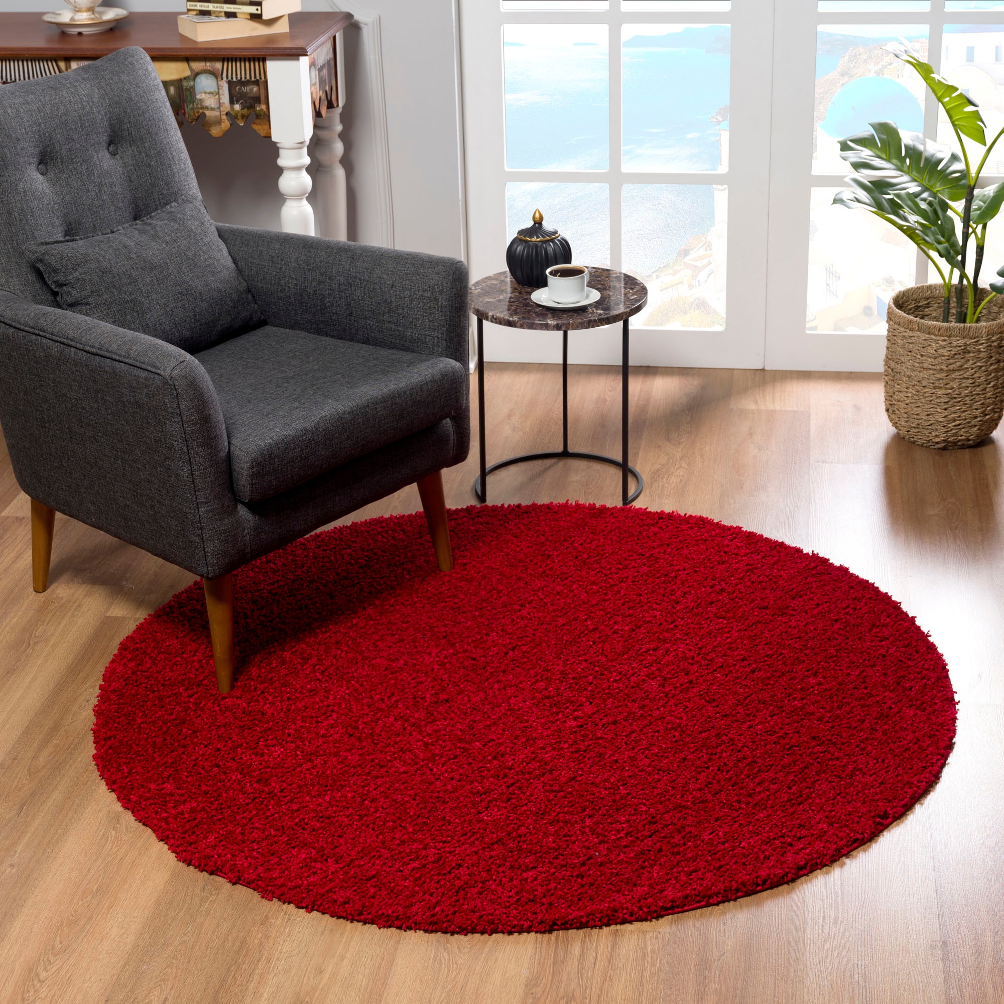 Sanat Hochflor-Teppich »LOCA«, rund, 30 mm Höhe, Wohnzimmer, Langflor, Shaggy, Schlafzimmer