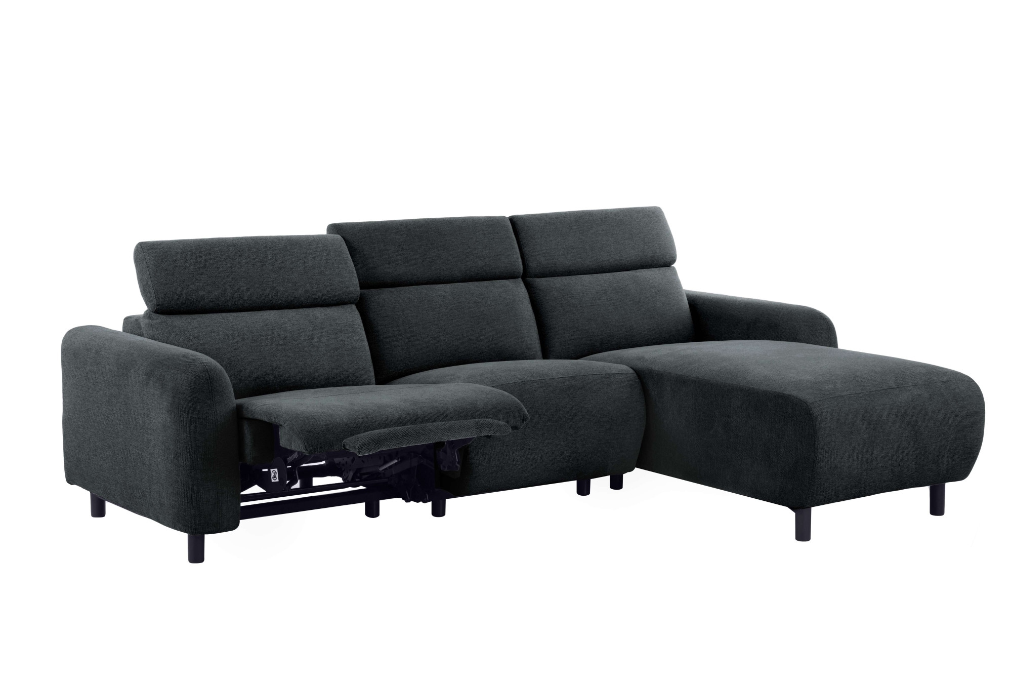 Home affaire Ecksofa »SKAANE Struktur, L-Form, 274 cm, manuelle u. elektrische Funktion,«, 274 cm, mit Kopfteilverstellung und man. oder elektr. Relaxfunktion