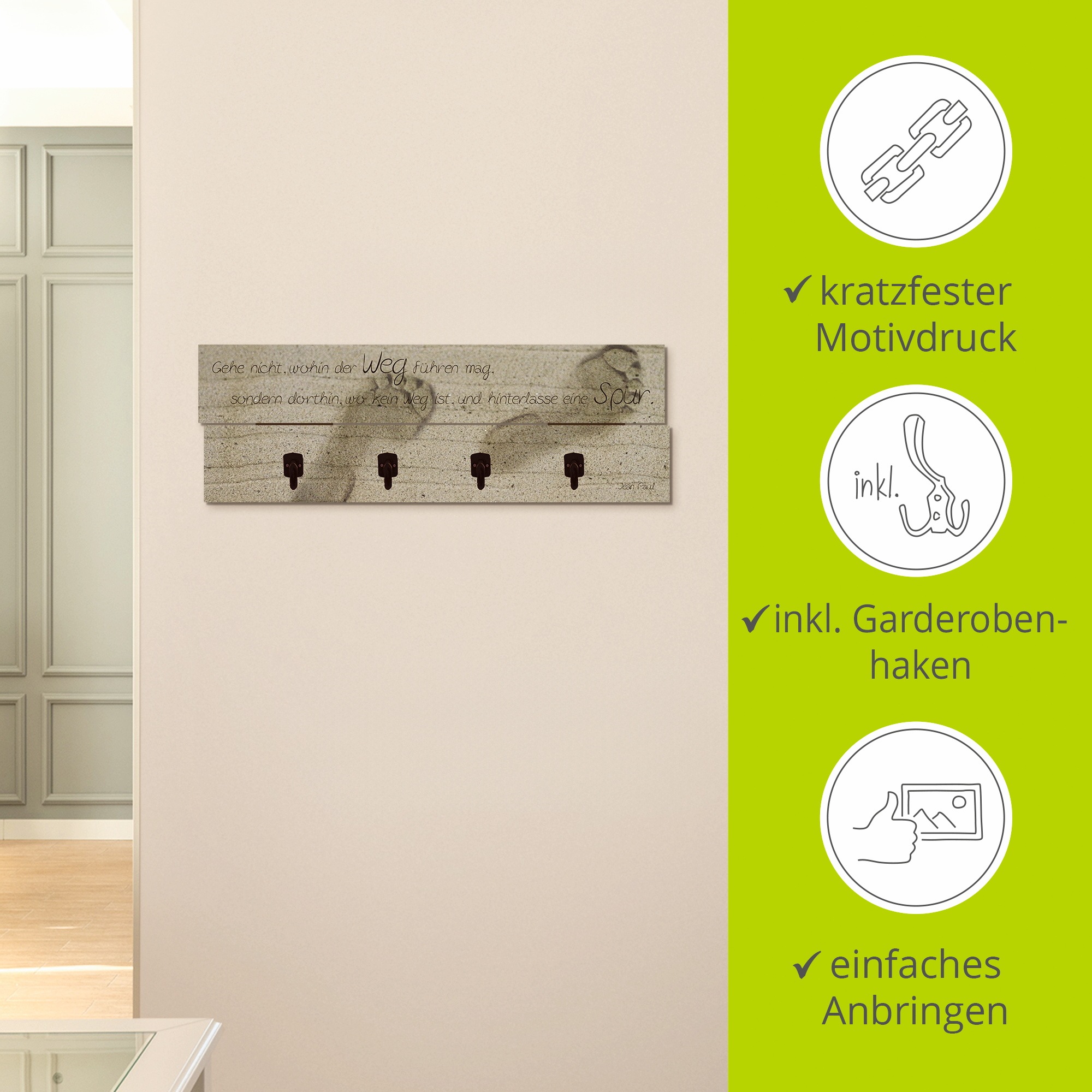 Artland Garderobenleiste »Der Weg«, teilmontiert