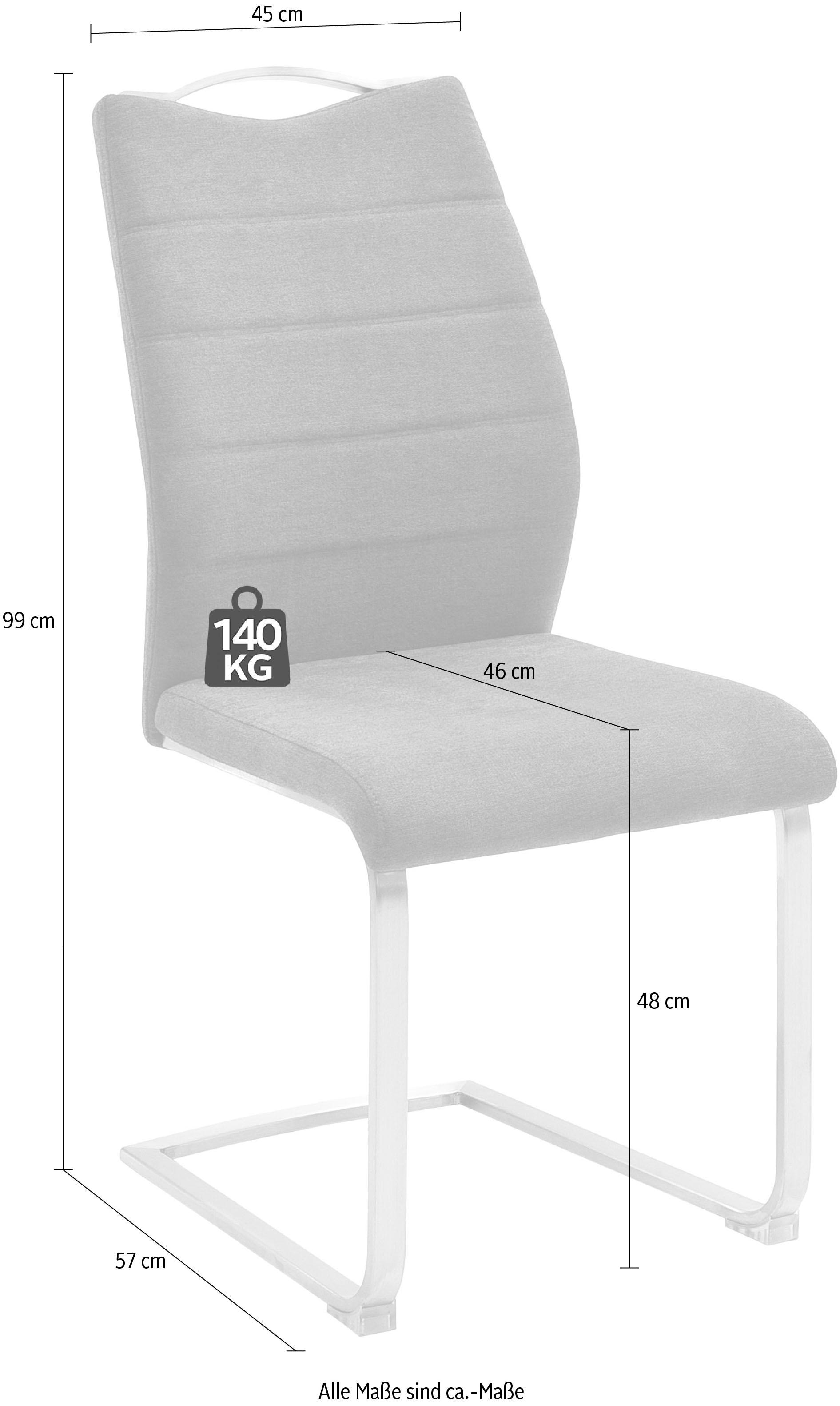 MCA furniture Freischwinger »Ferrera«, (Set), 2 St., (2er-Set), Komfortsitzhöhe von ca. 48 cm, Schwingstühle mit Griff