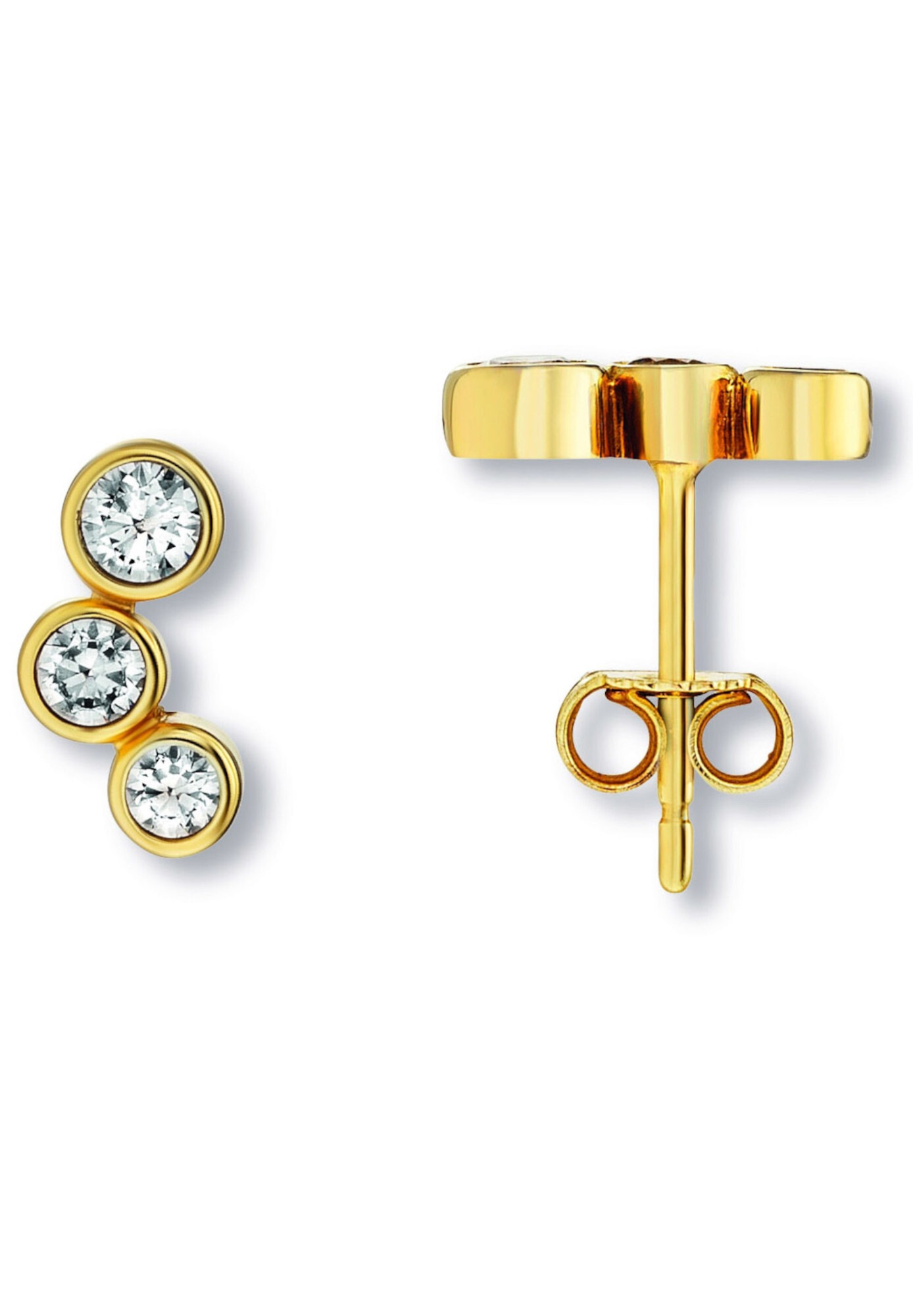 ONE ELEMENT Paar Ohrstecker »Zirkonia Ohrringe  Ohrstecker aus 333 Gelbgold«