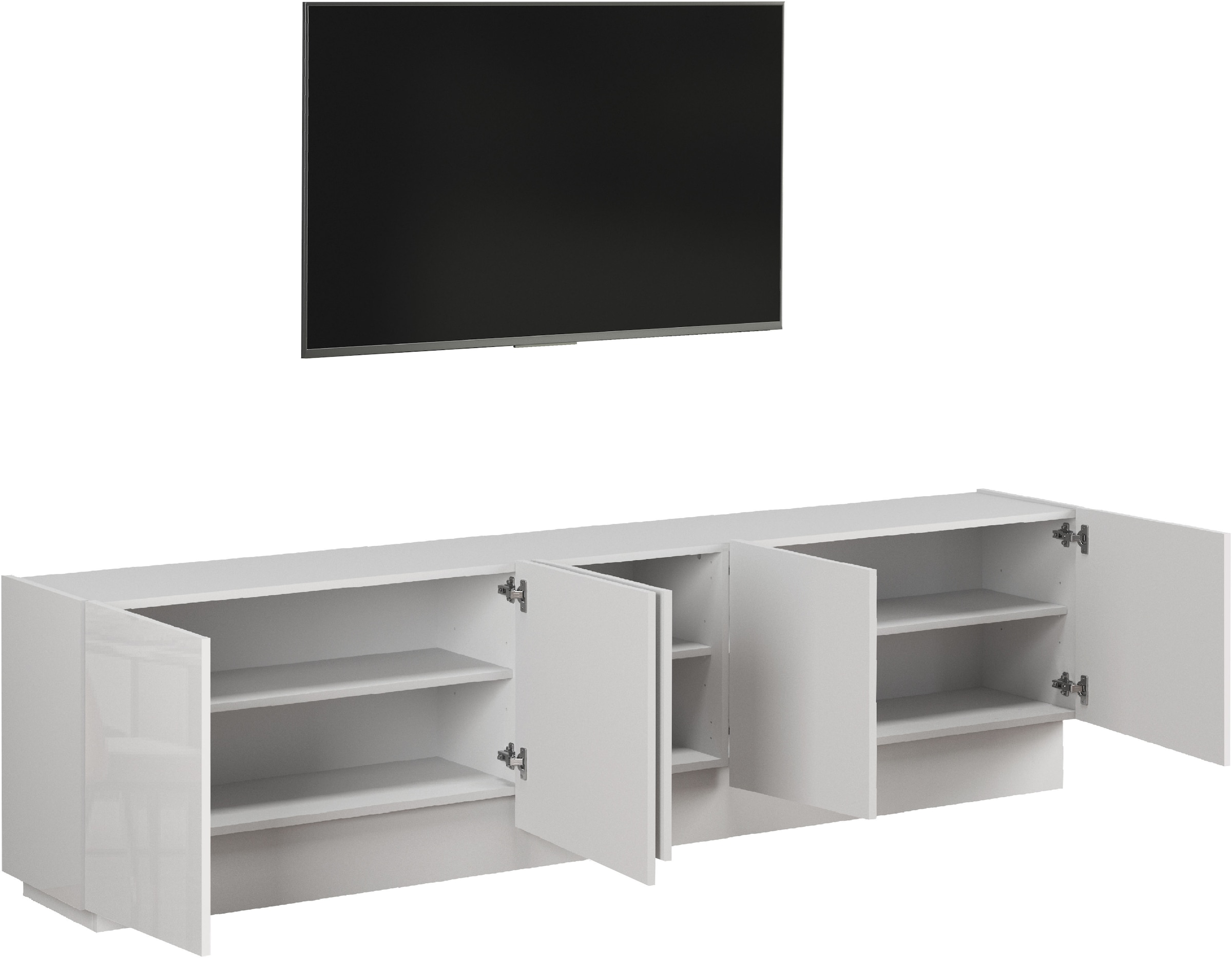 INOSIGN Lowboard »VELA, Höhe 60 cm, Breite 225 cm,Design mit schrägen Türen« 1 Stk. tlg. Made in Italy, Maße-B/T/H: 225x35x60, Lowboard, TV-Board, TV-Kommode