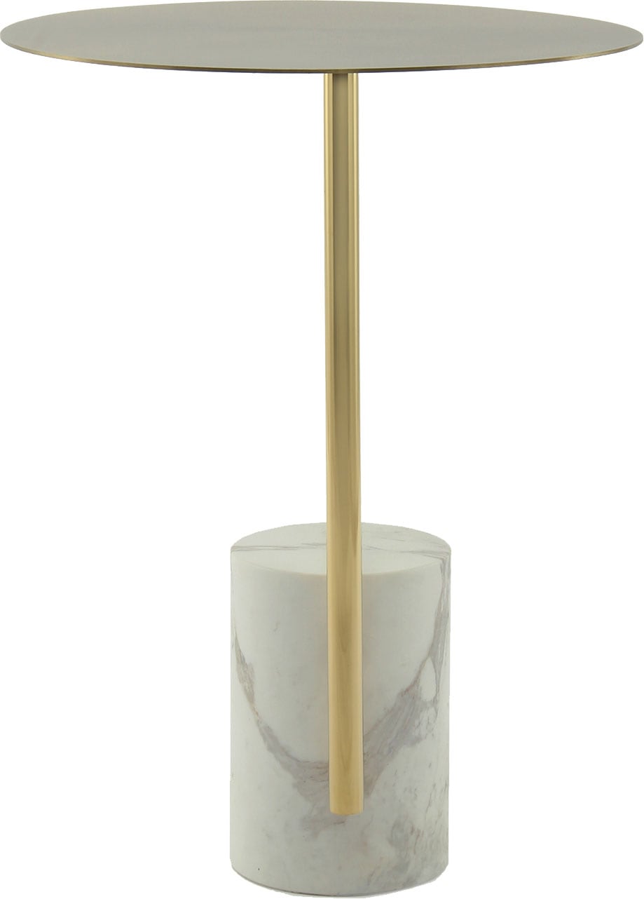 Kayoom Beistelltisch »Oscar 425, Runder Marmorfuß mit scharfen Kanten« 1 Stk. tlg. Runder Marmorfuß, runde Ablagefläche und Gestell aus Edelstahl