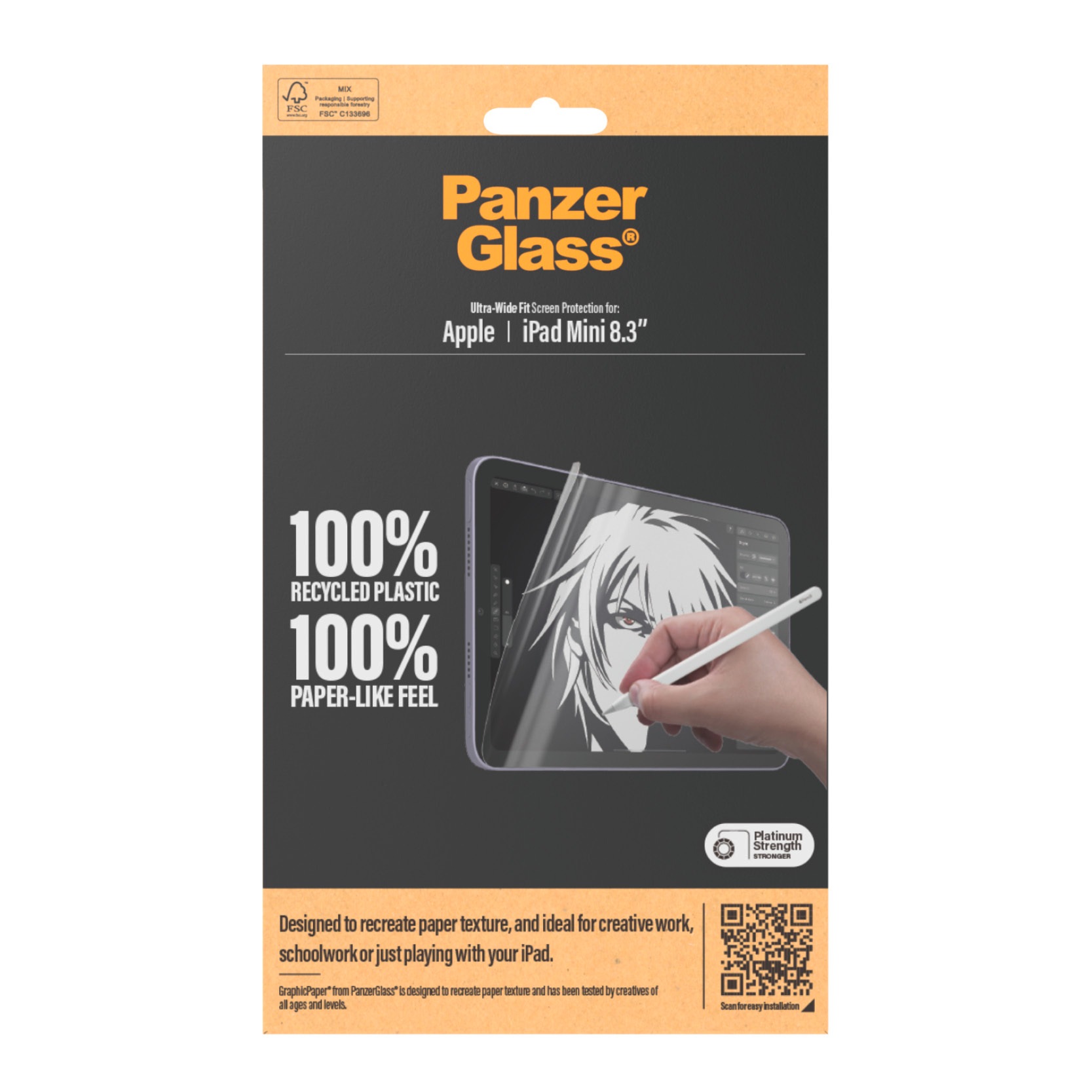 PanzerGlass Displayschutzfolie »Ultra-Wide Fit GraphicPaper Screen Protector«, für Apple iPad Mini 8.3, (1 St.), Papiertextur, Schutzfolie, Bildschirmschutz, kratz- & stoßfest