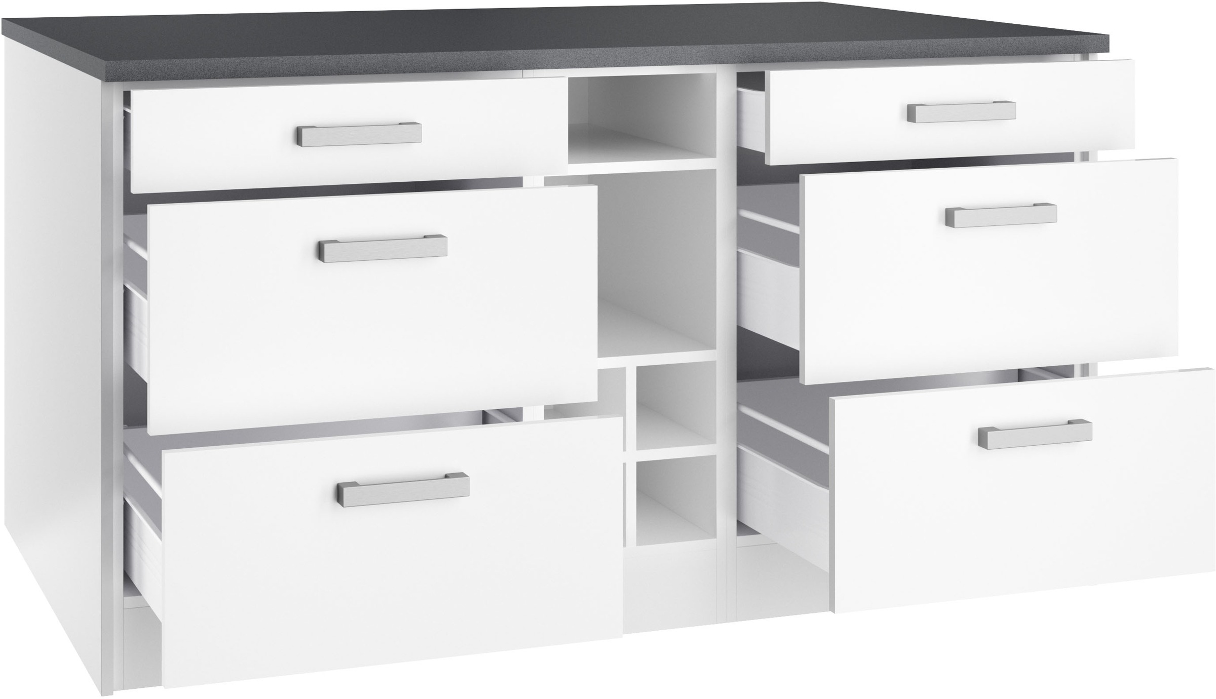 KOCHSTATION Kücheninsel »KS-Toronto« Breite 153 cm, MDF-Fronten, Flaschenregal