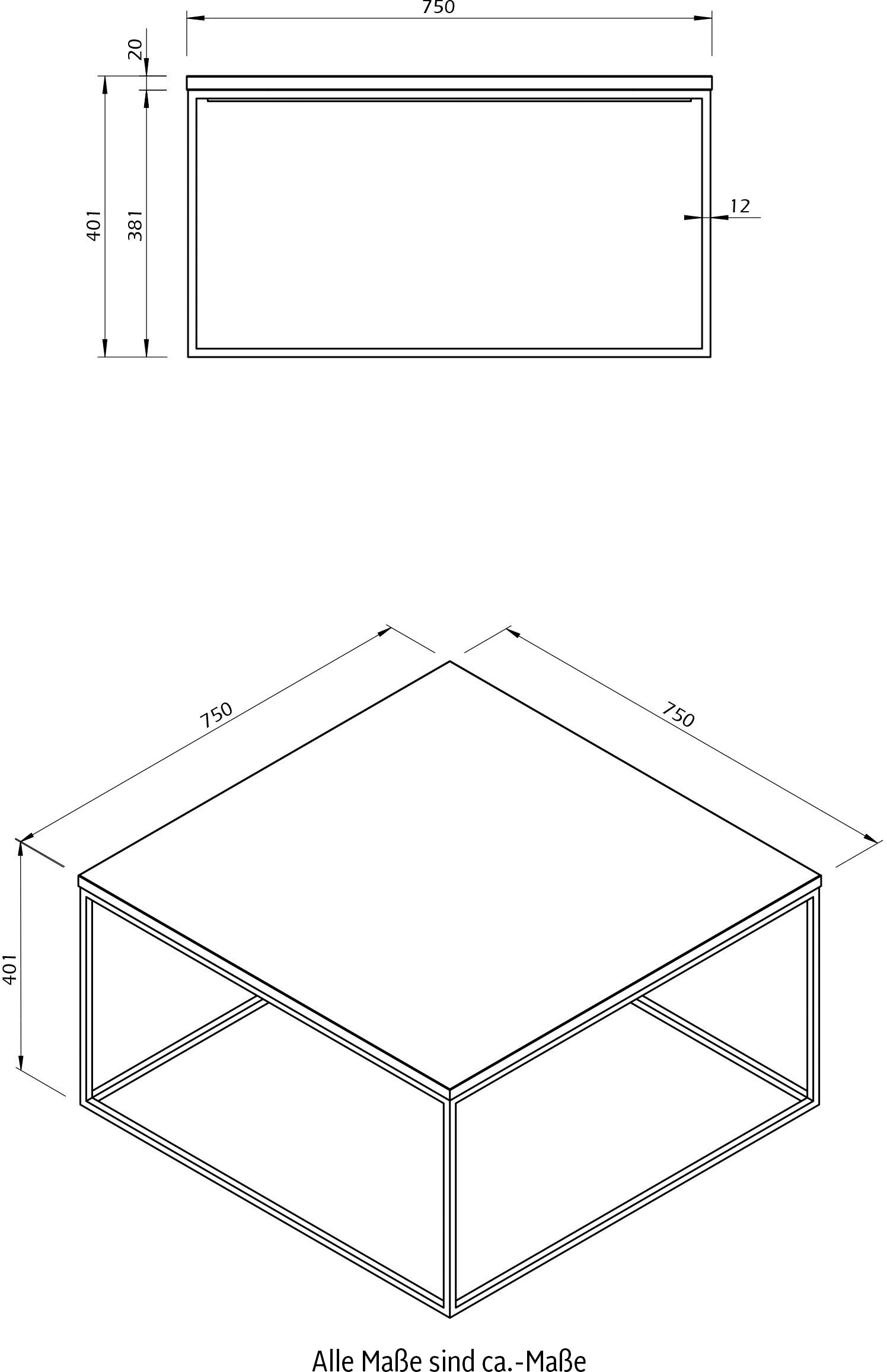 TemaHome Couchtisch »Gleam«, wahlweise aus Marmor oder Holz, Breite 75 cm