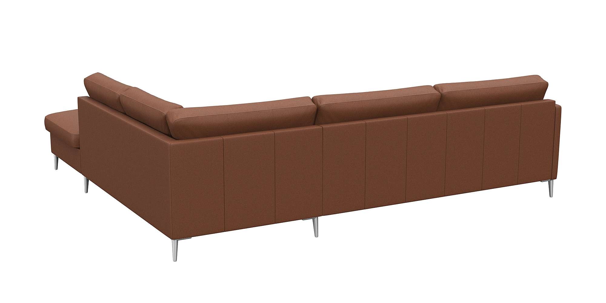 FLEXLUX Ecksofa »Fiore, L-Form, bequem und komfortabel durch hochwertigem Sitzaufbau«, schmale Armlehnen, Kaltschaum, Füße Alu