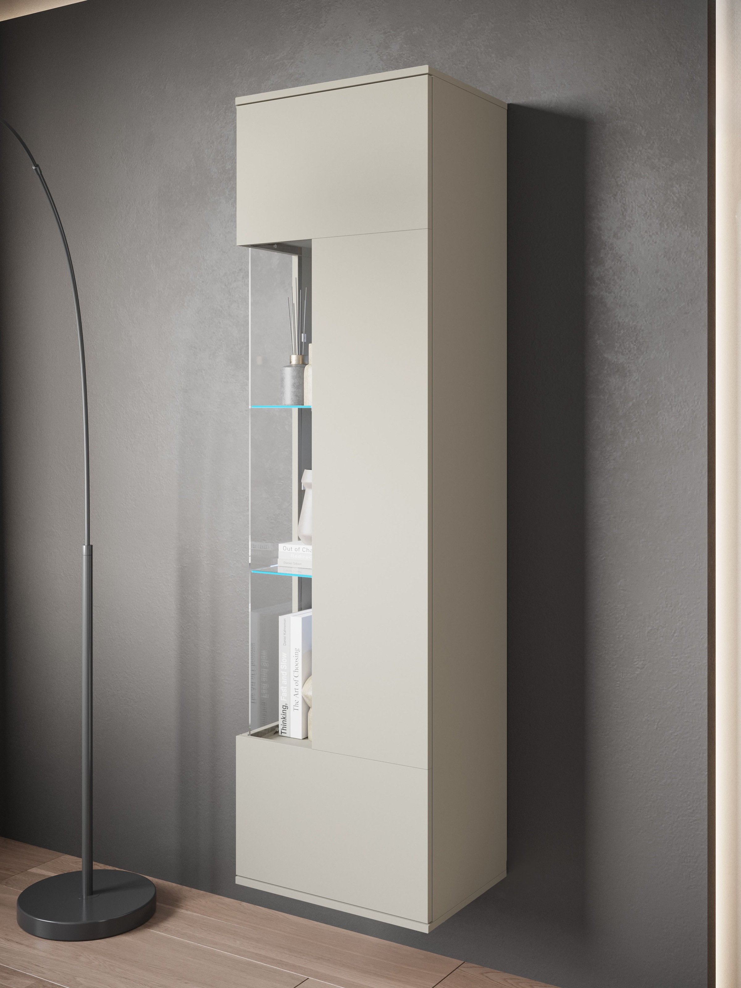 INOSIGN Vitrine »Kenia, stehend und hängend, Türanschlag wechselbar«, (1 St.), Vitrineschrank mit Glastüren 160 cm Höhe