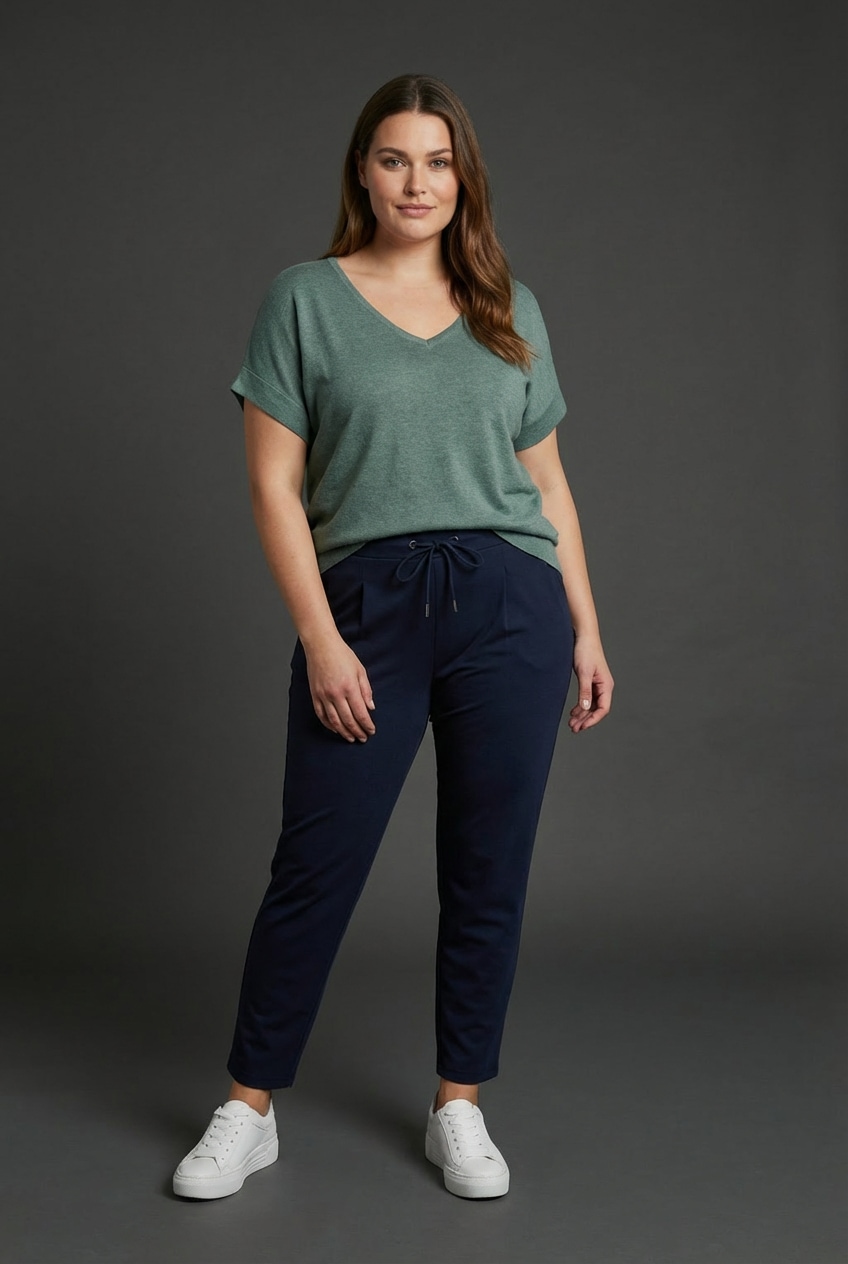 Laura Scott CURVE V-Ausschnitt-Pullover »Große Größen« sommerlicher Feinstrick mit figurschmeichelnder Passform