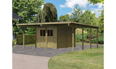 Doppelcarport »Eco 2«, Holz, 250 cm, braun