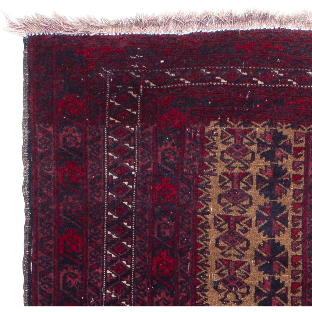 morgenland Orientteppich »Belutsch - 125 x 92 cm - dunkelrot«, rechteckig, Wohnzimmer, Handgeknüpft, Einzelstück mit Zertifikat