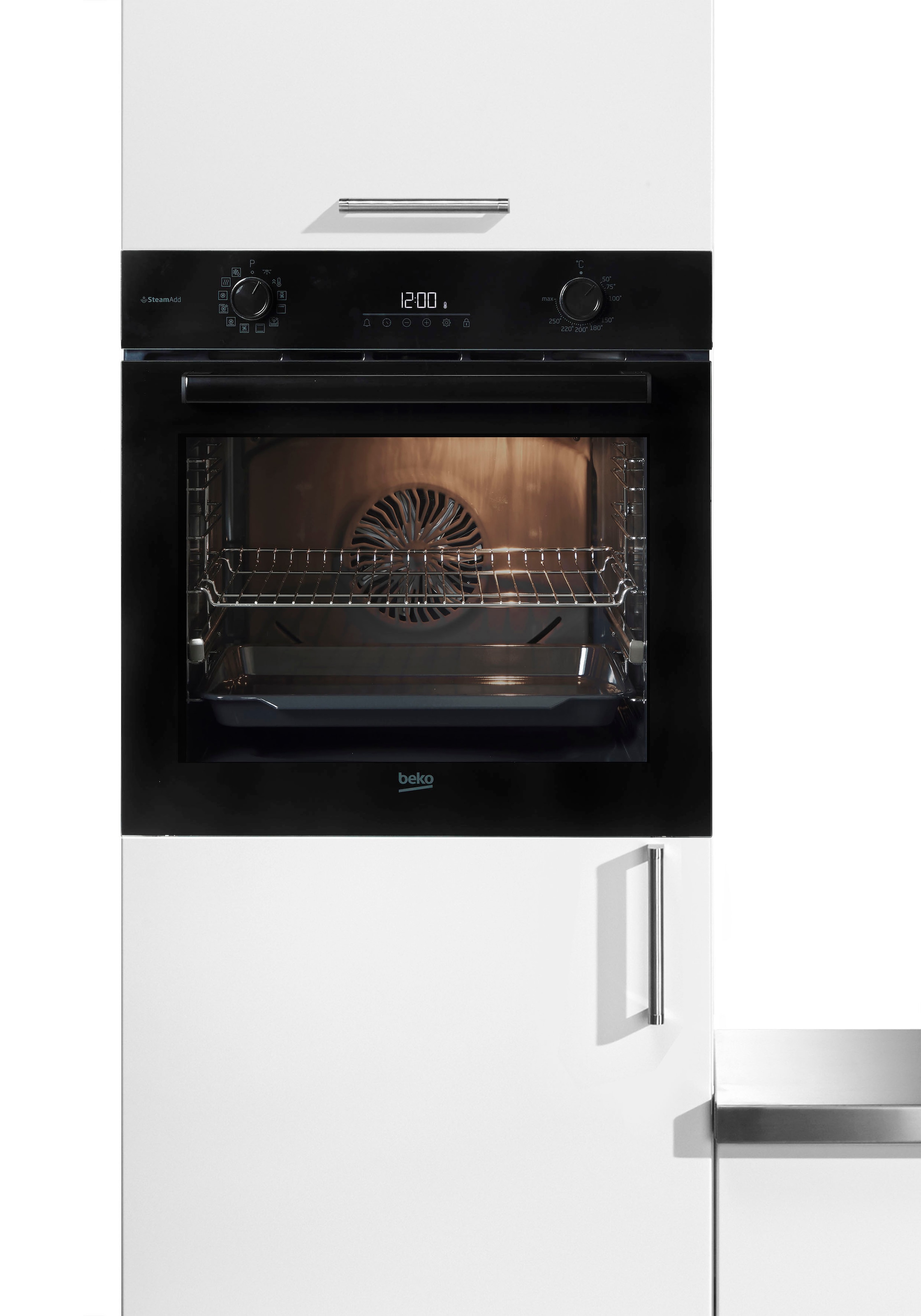 BEKO Einbaubackofen b300 »BBIS17300BCS 7724086726«, mit 1-fach-Teleskopauszug, katalytische Reinigung, mit SteamAdd Dampfunterstützung, Dampffunktion