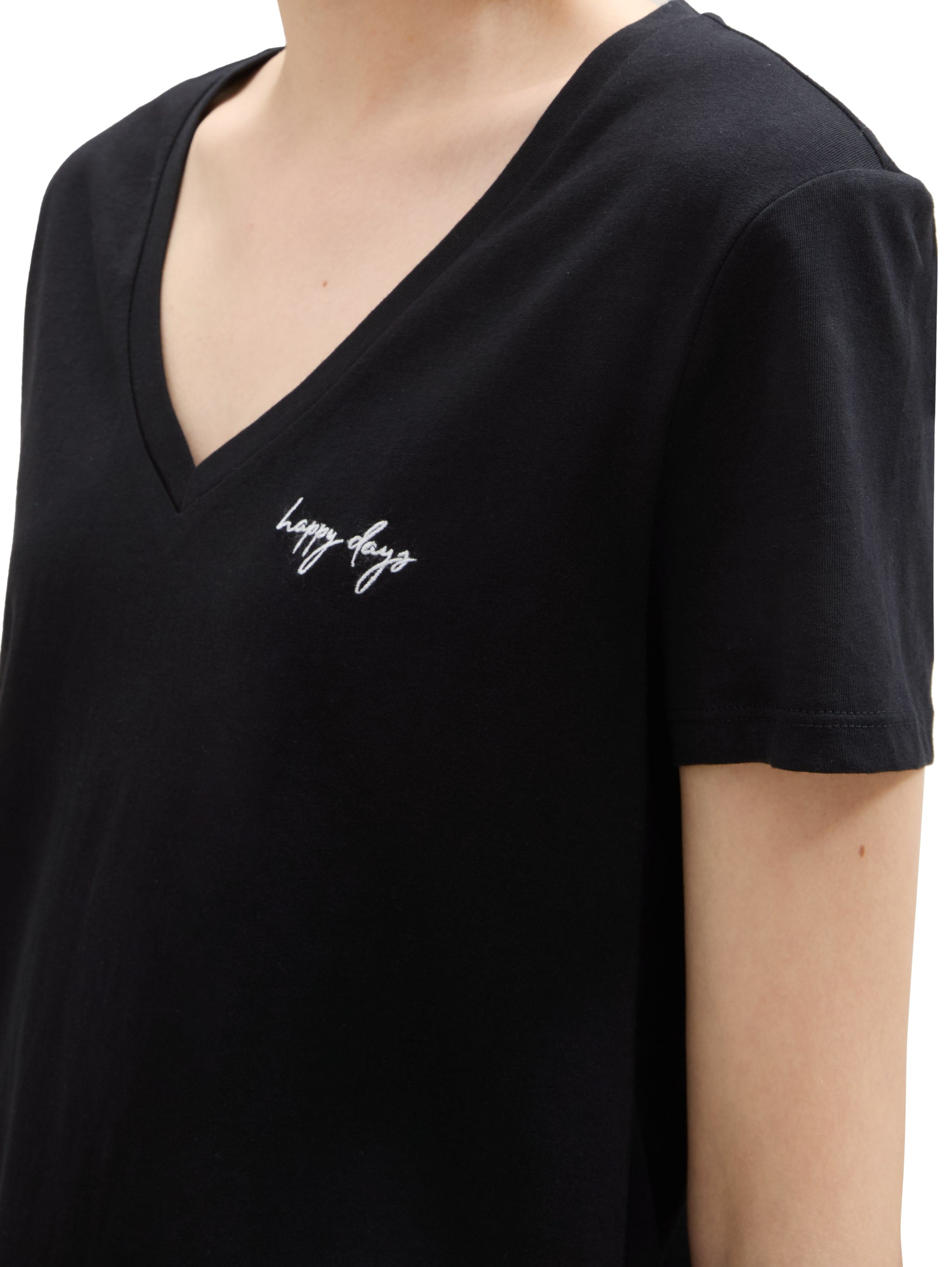 TOM TAILOR Denim V-Shirt, (Packung, 2 tlg.), mit Statement-Prints