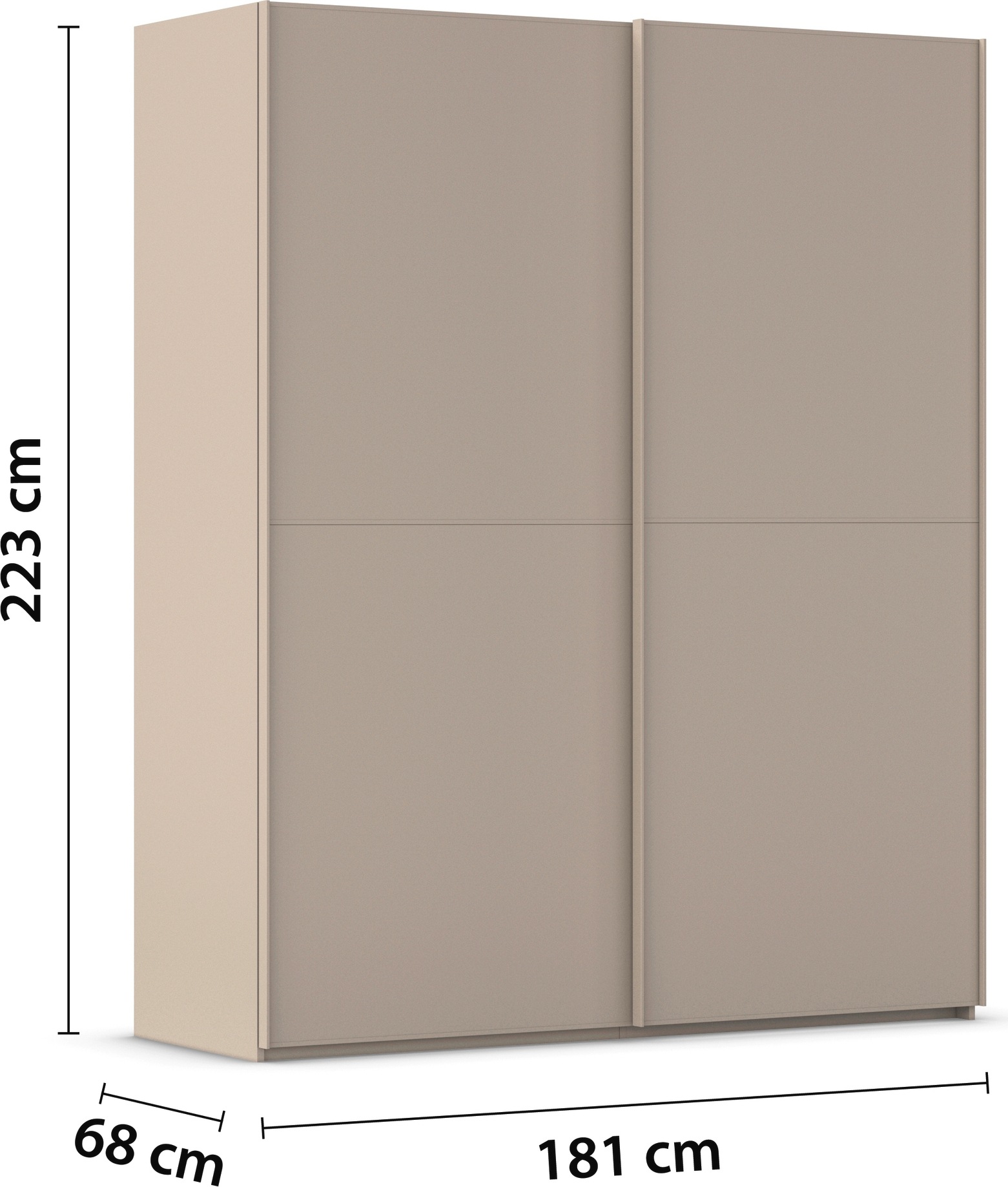 rauch Schwebetürenschrank »Kleiderschrank Schrank Garderobe Schlafzimmerschrank SCALE-DUO« edle zweigeteilte Türen und 3 Zierleisten MADE IN GERMANY