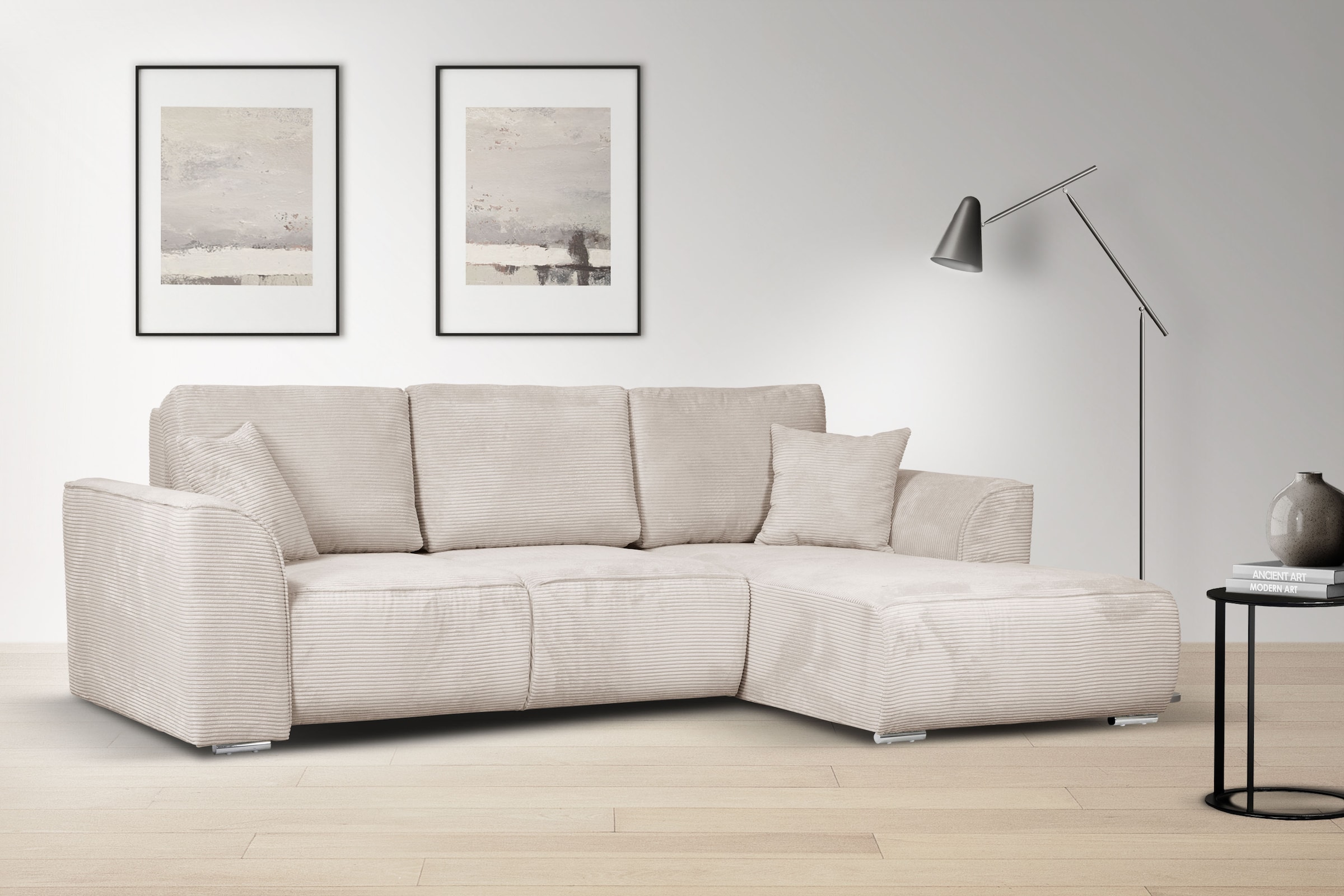 OTTO home »BEATRICE optionale Schlafsofa mit Bettkasten, B/T/H: 265/170/86 cm« L-Form, wahlweise auch mit Bettfunktion und Bettkasten