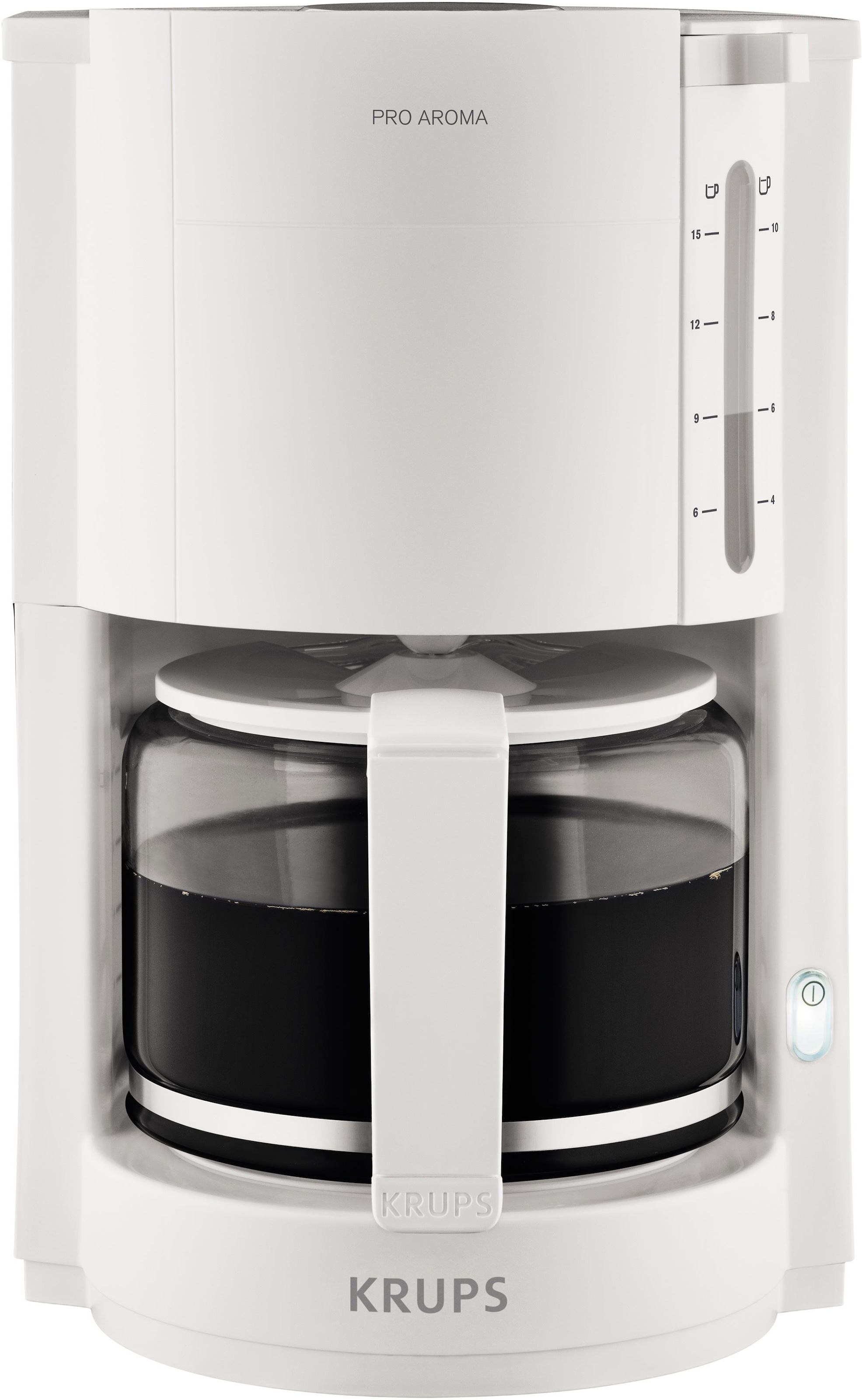 Krups Filterkaffeemaschine »F30908 Pro Aroma«, mit Glaskanne, 1,25L Füllmenge, 10-15 Tassen, 1050W, Schwarz