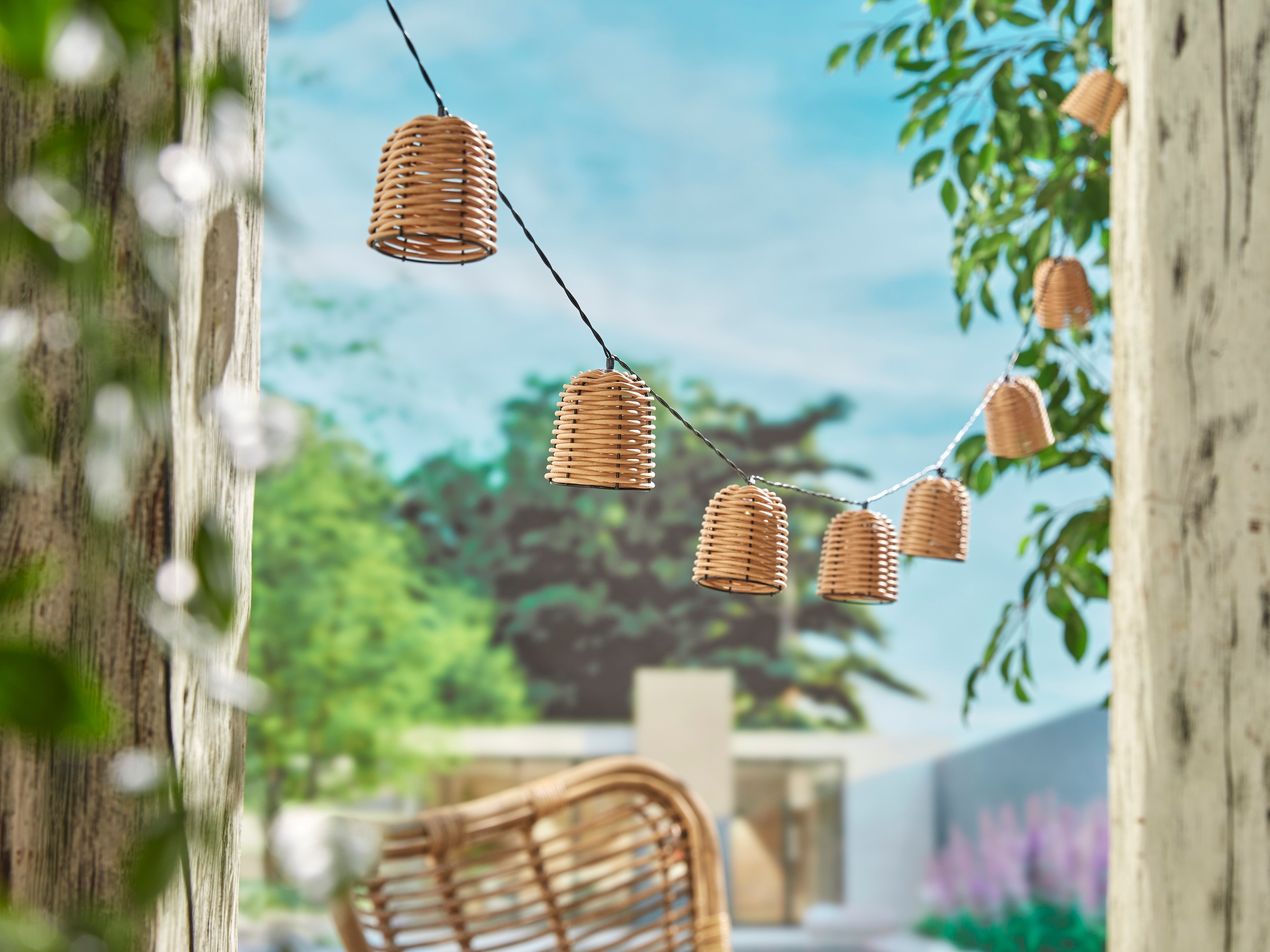 LUXFORM LED-Lichterkette »Luxform Solar Rattan« 1 Stk.-flammig LED-Lichterkette, Solarenergie, warmweiß, IP44