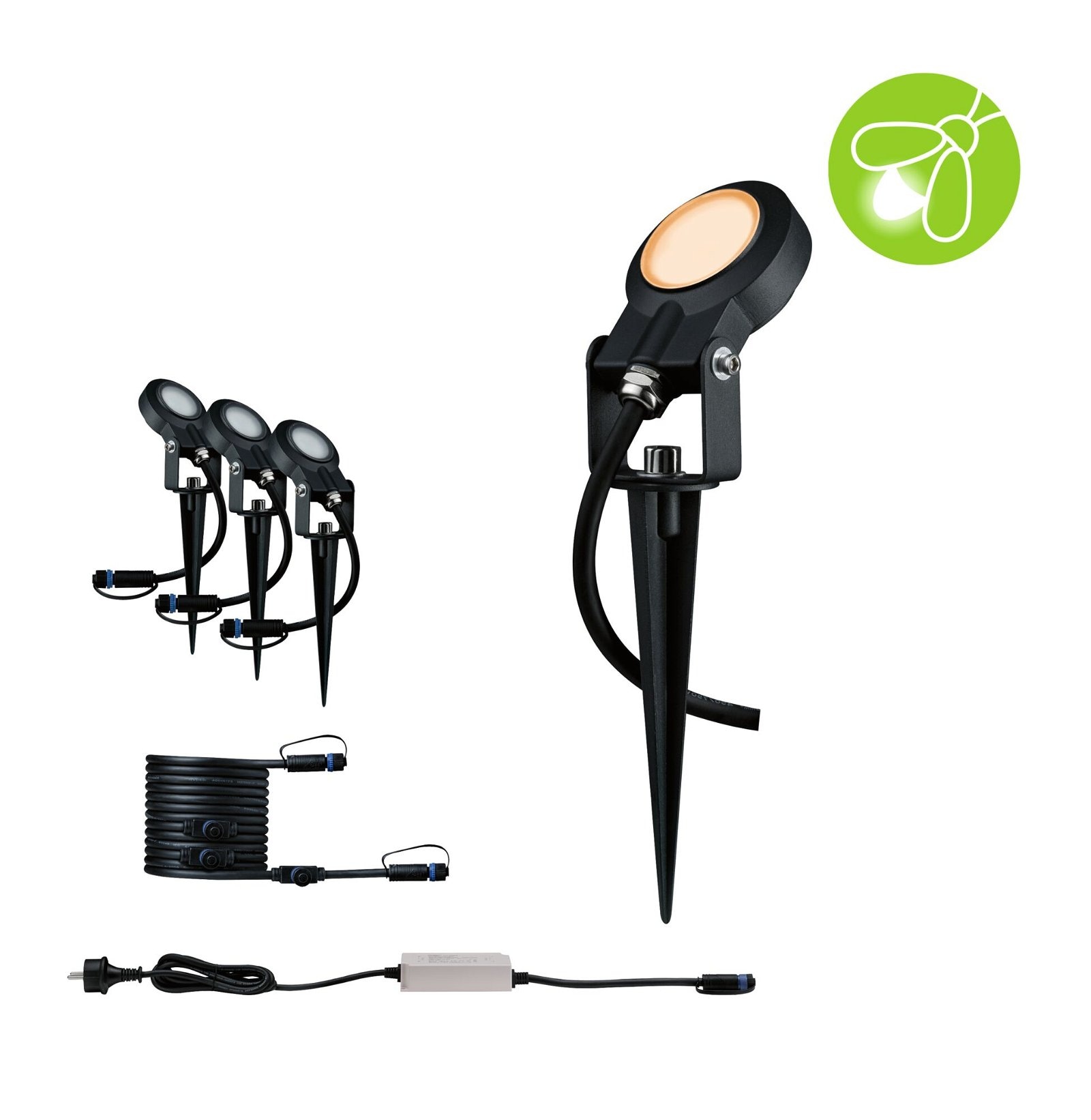 LED Gartenstrahler »Plug & Shine Sting IP67 2200K 3x6,3W 75VA Anthrazit«, 3 flammig,...