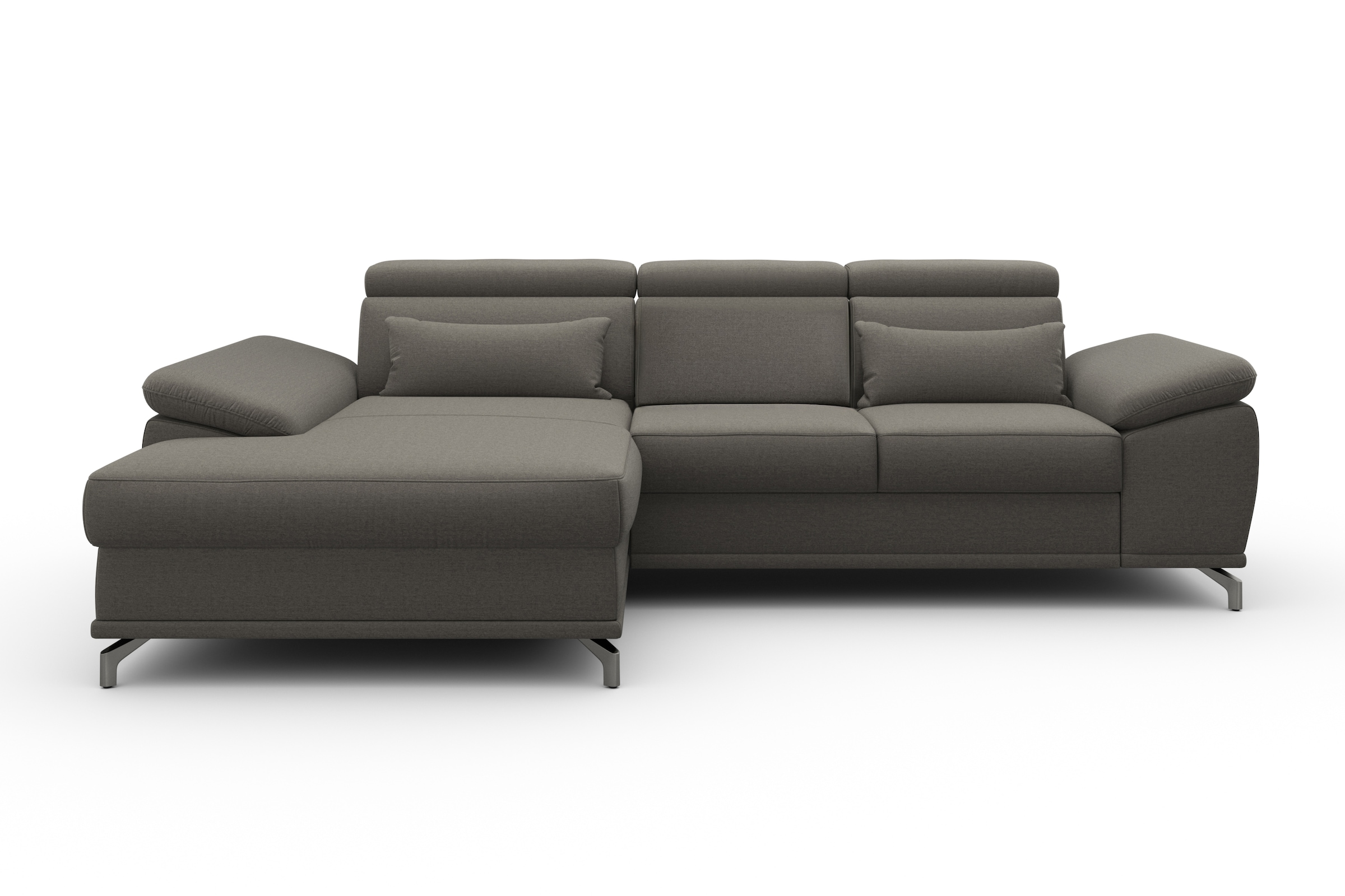 sit&more Ecksofa »Cabrio L-Form, mit Sitztiefenverstellung, Arm- und Kopfteilverstellung«, 2 Nierenkissen, Federkern, optional Bettfunktion und Stauraum